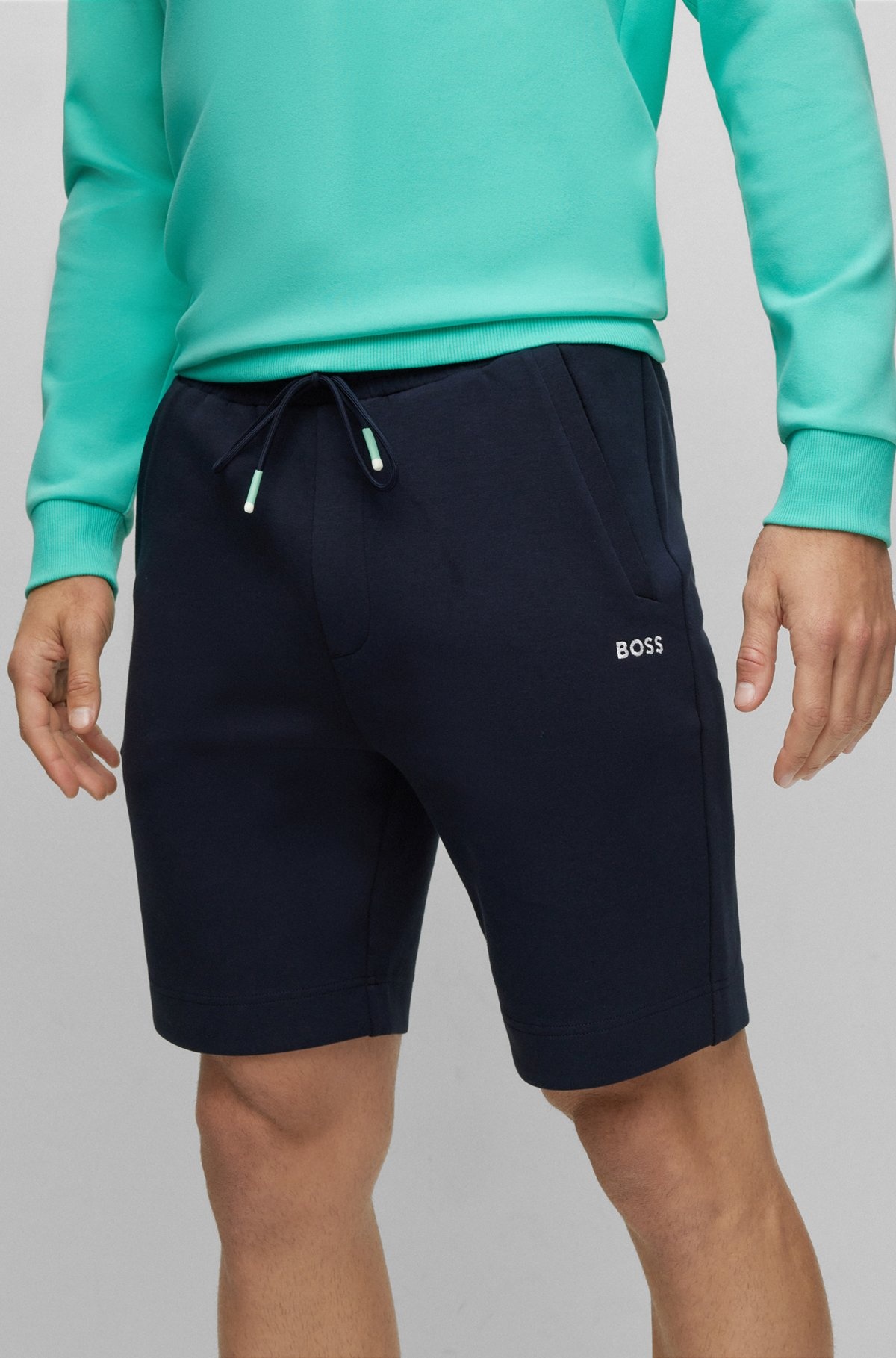 COTTON-BLEND REGULAR-FIT SHORTS WITH EMBROIDERED LOGOS - 3