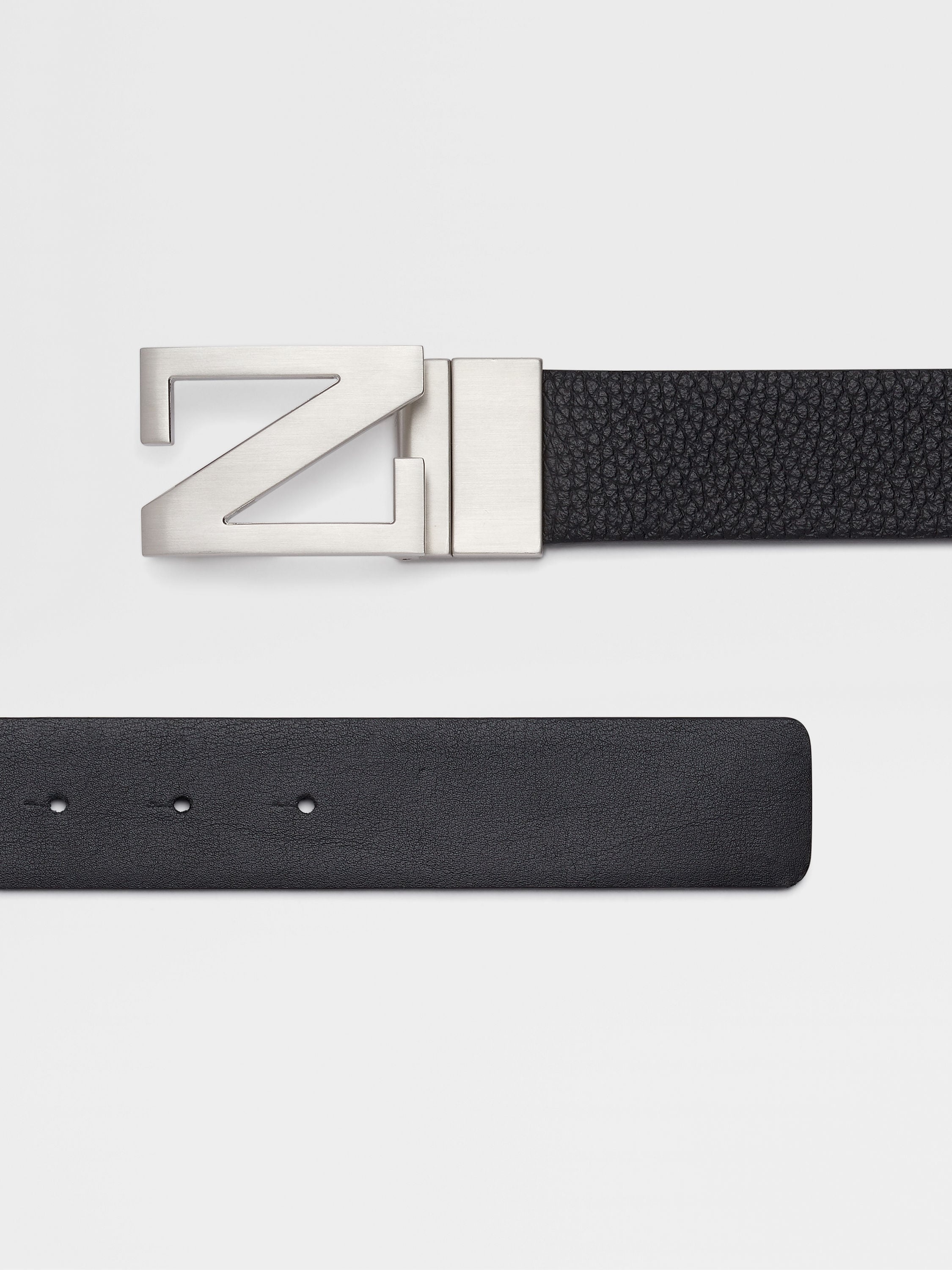 BLACK REVERSIBLE LEATHER BELT - 2