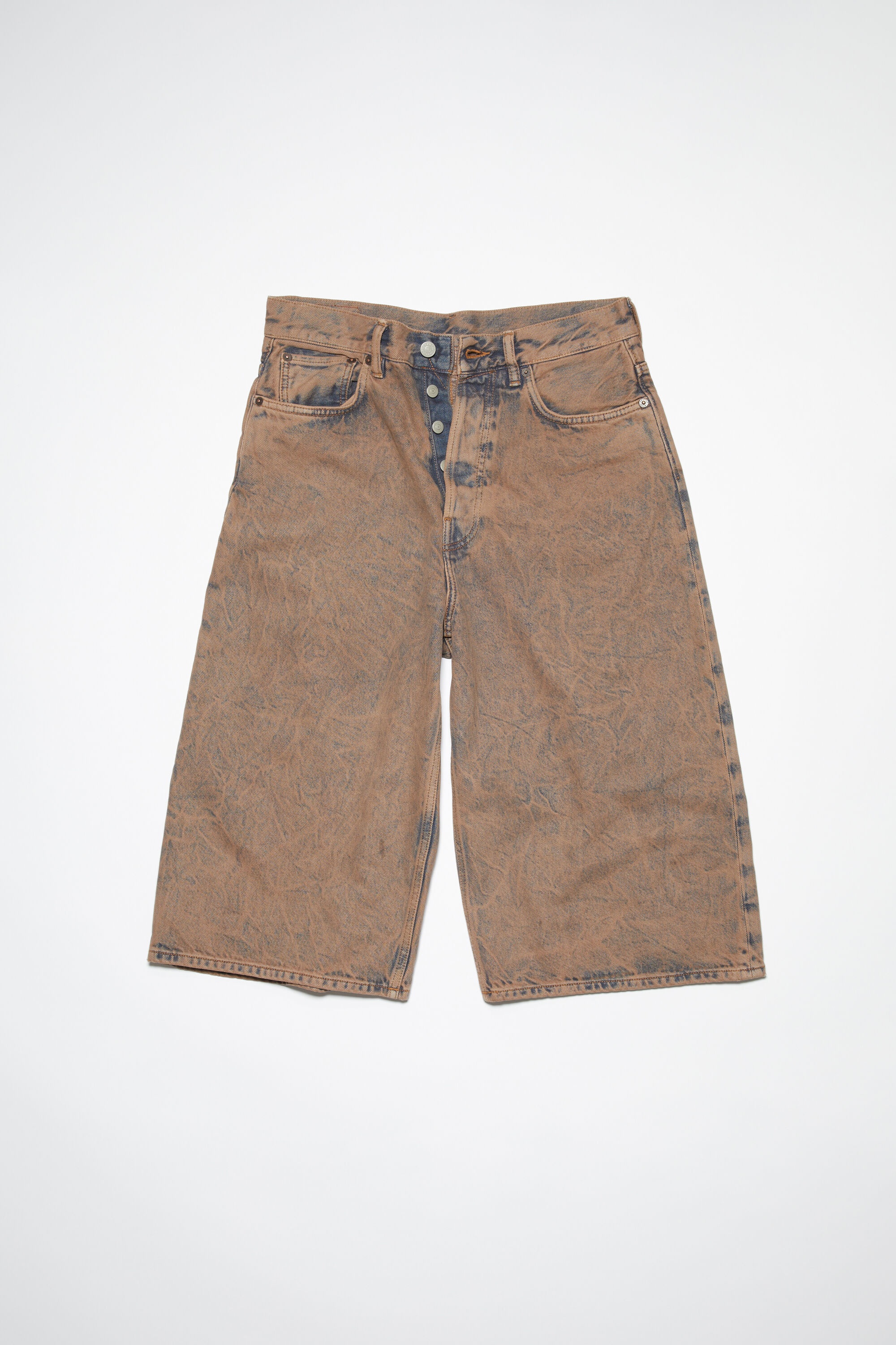 Loose fit denim shorts - Light pink/grey - 1