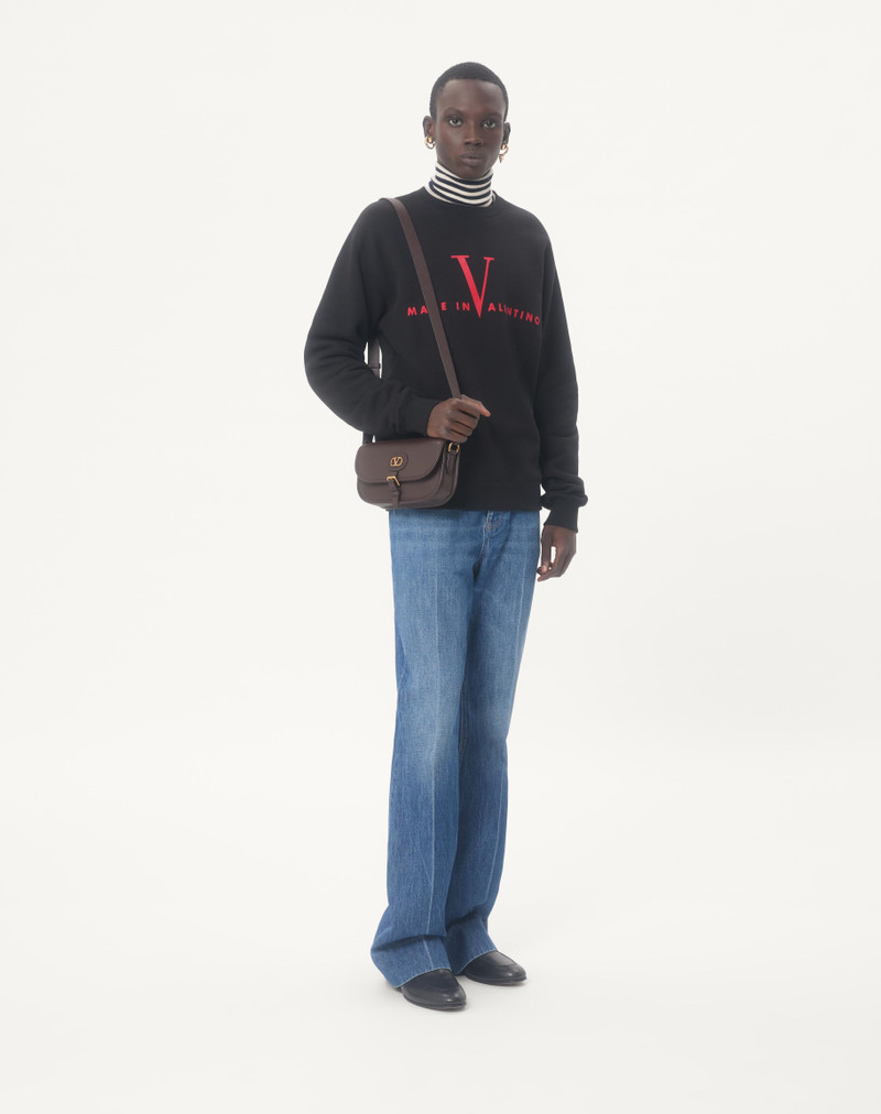 Valentino VALENTINO COTTON CREWNECK SWEATSHIRT WITH MADE IN VALENTINO PRINT outlook