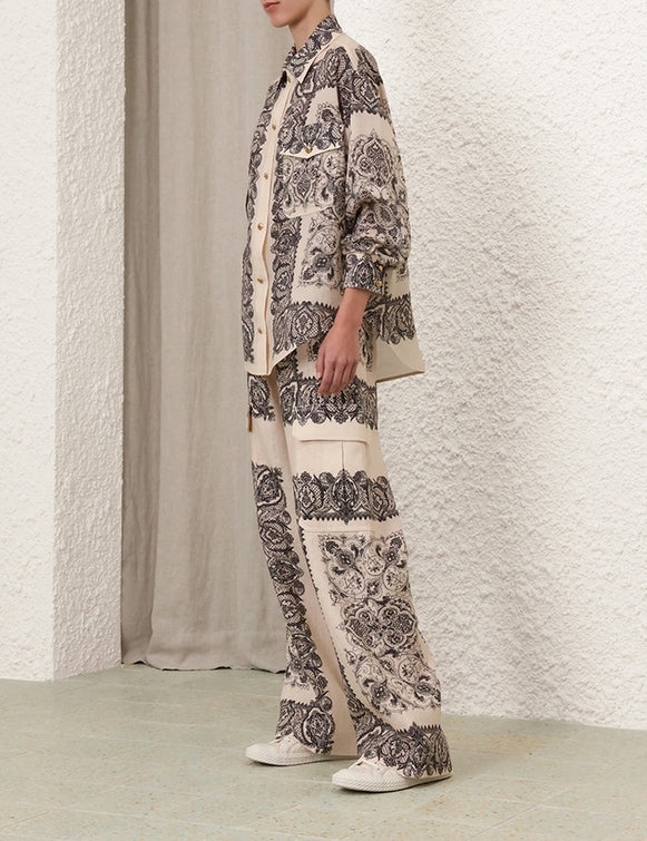 Utility Pocket Shirt Tea Paisley - 3