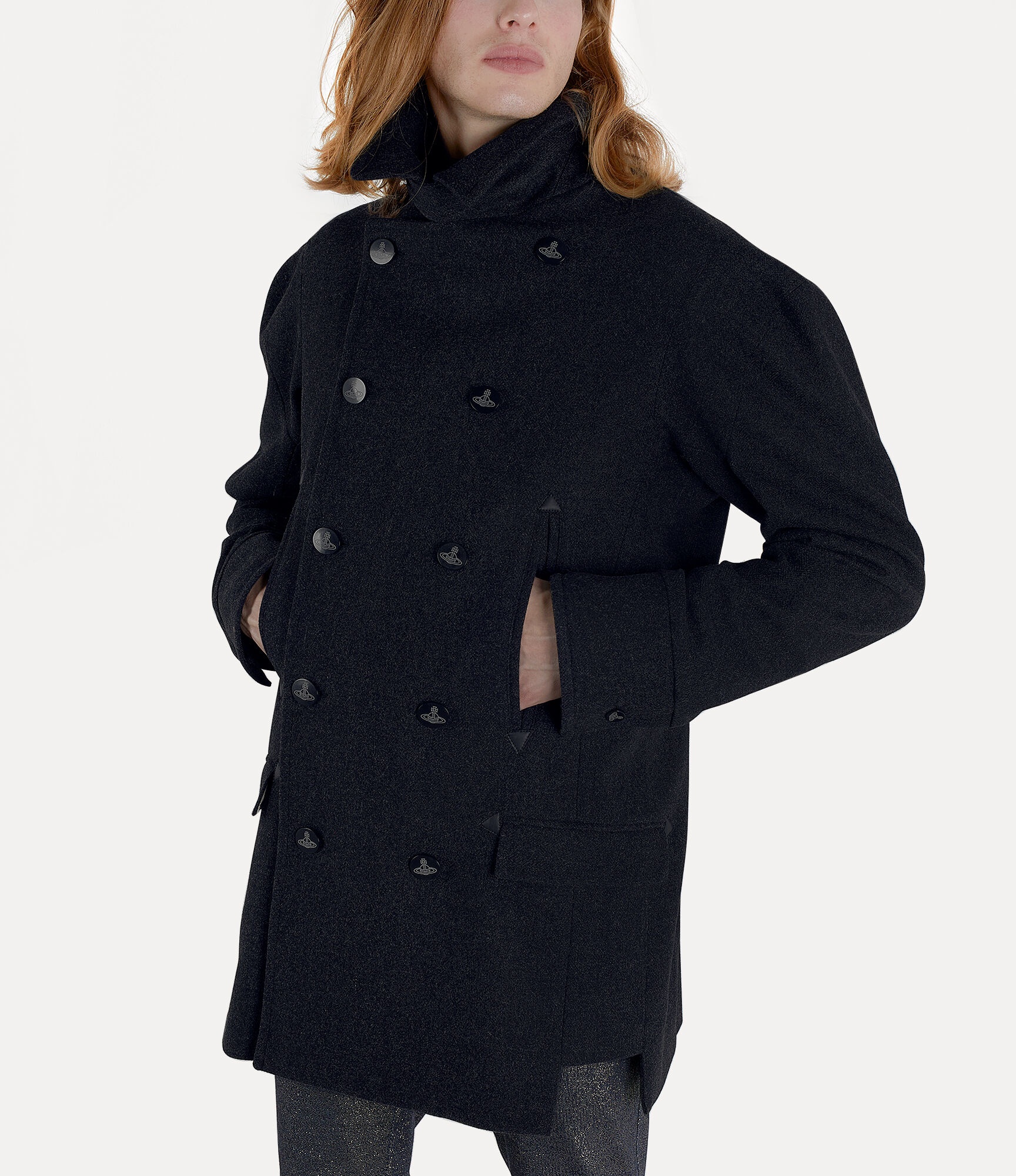STRIPPED PEACOAT - 7