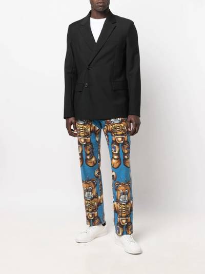 Moschino robot-print cotton trousers outlook