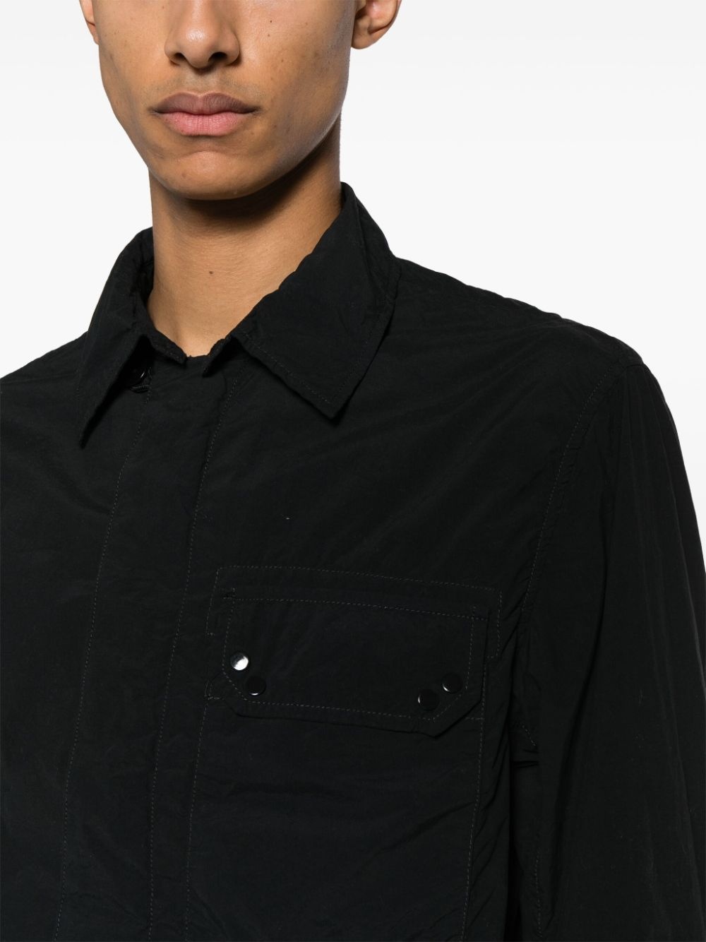 classic-collar garment-dyed shirt - 5