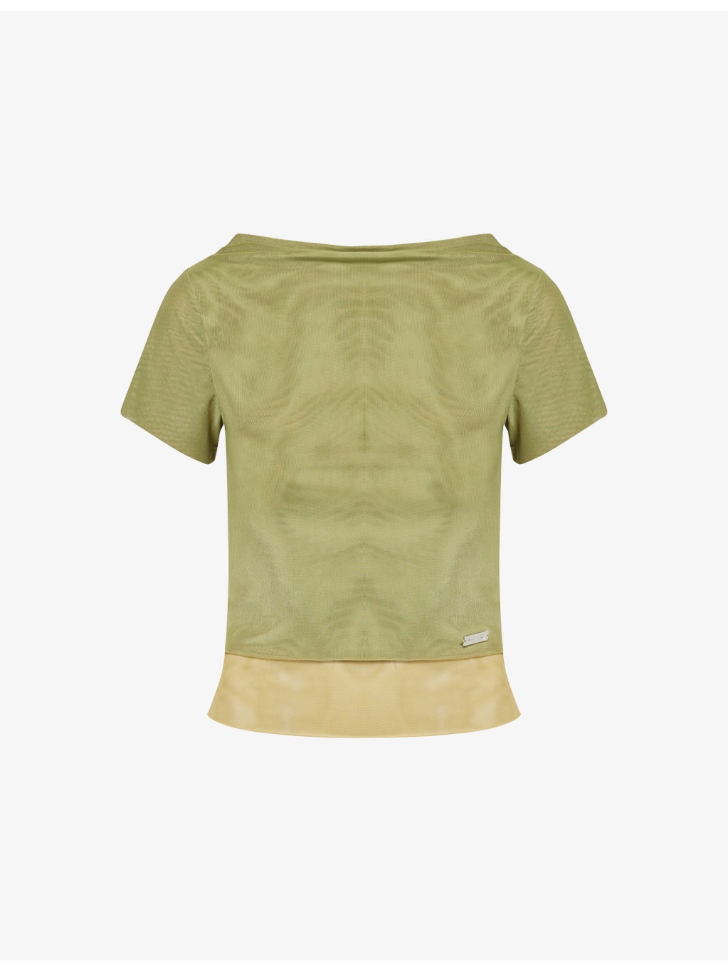 Multi-Layer Short-Sleeve Stretch-Mesh Top - 1