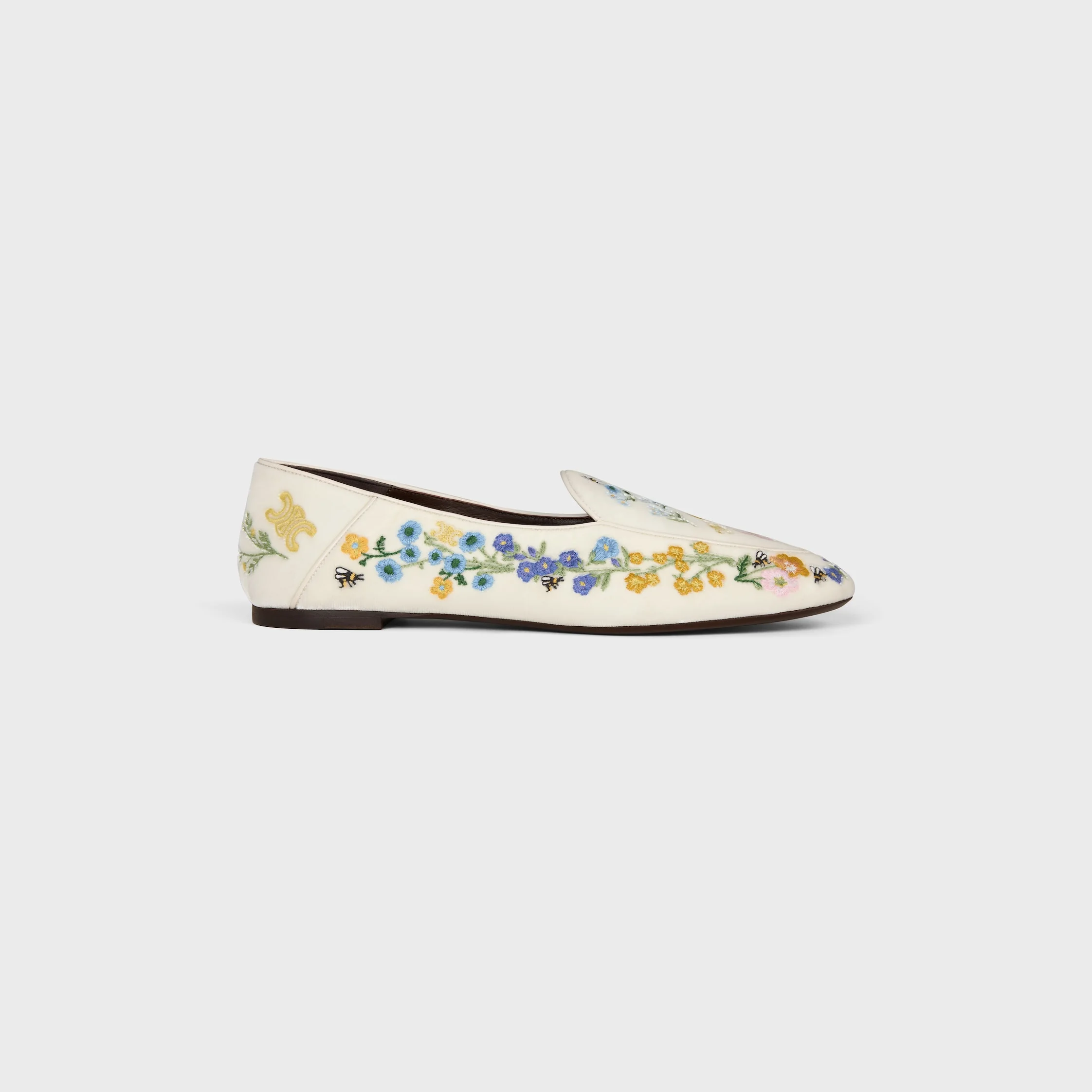 AURA LOAFER IN Flowers Embroidered Velvet - 1