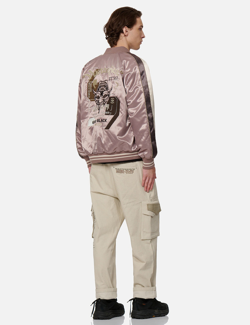 Hannya Embroidery Panelling Padded Souvenir Jacket 3