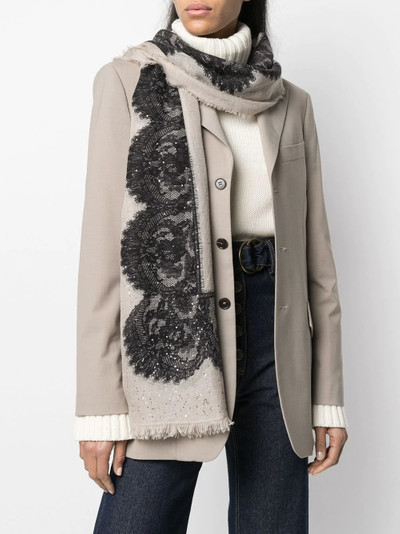 Faliero Sarti lace and sequin scarf outlook