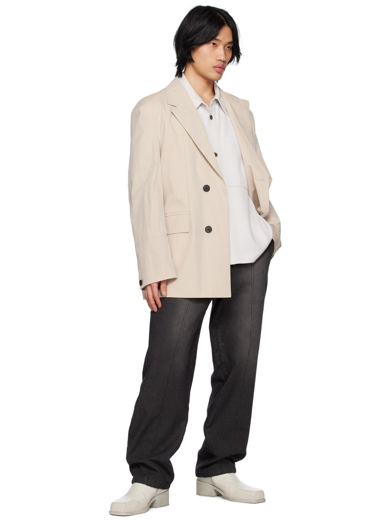 SOLID HOMME Beige Oversized Blazer outlook