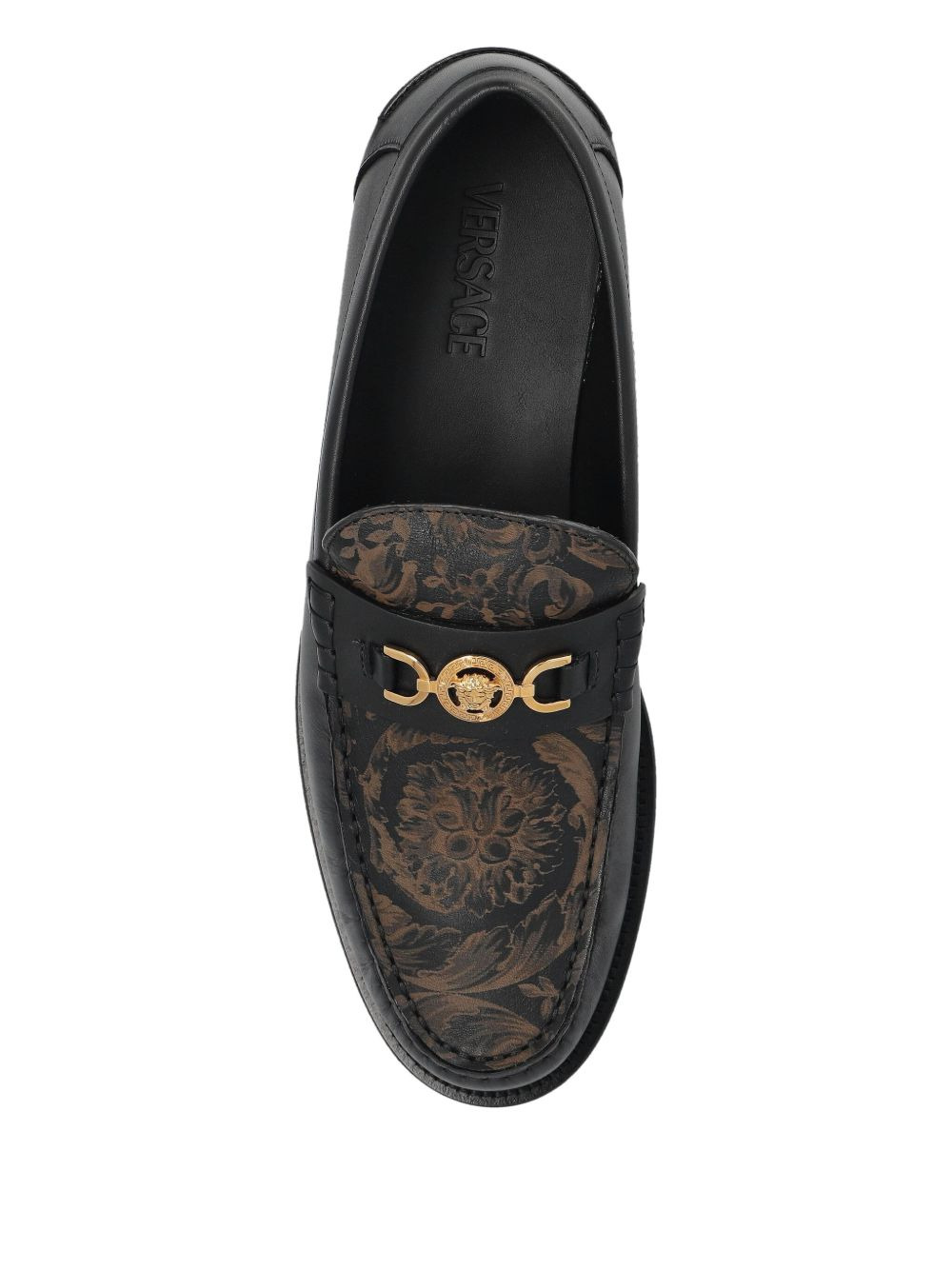 Medusa-head leather loafers - 3