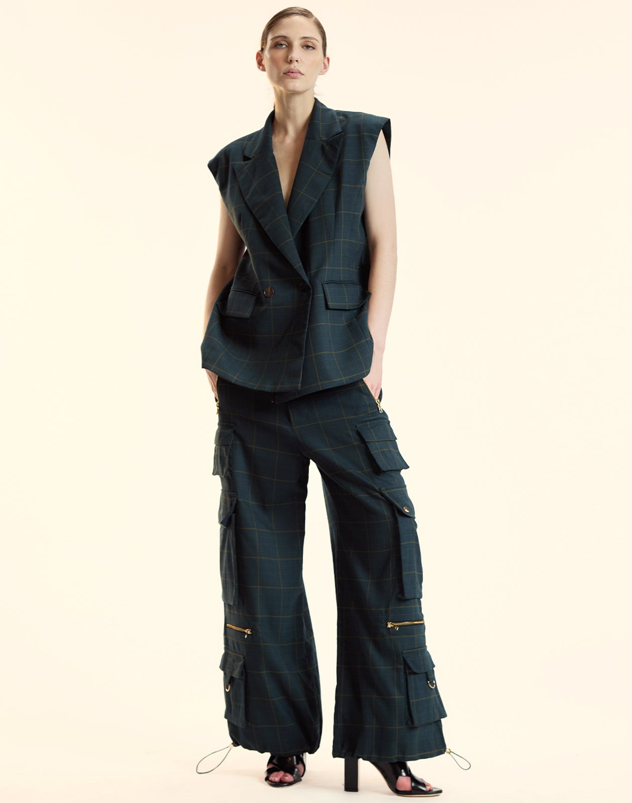 Plaid Cargo Pants - 4