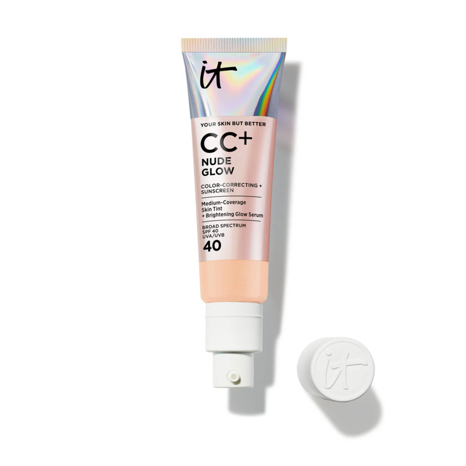 CC+ Nude Glow Lightweight Foundation + Glow Serum with SPF 40 - 1