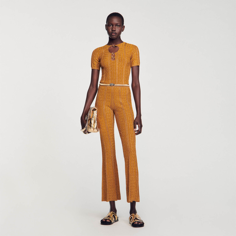 Sandro METALLIC KNIT PANTS outlook
