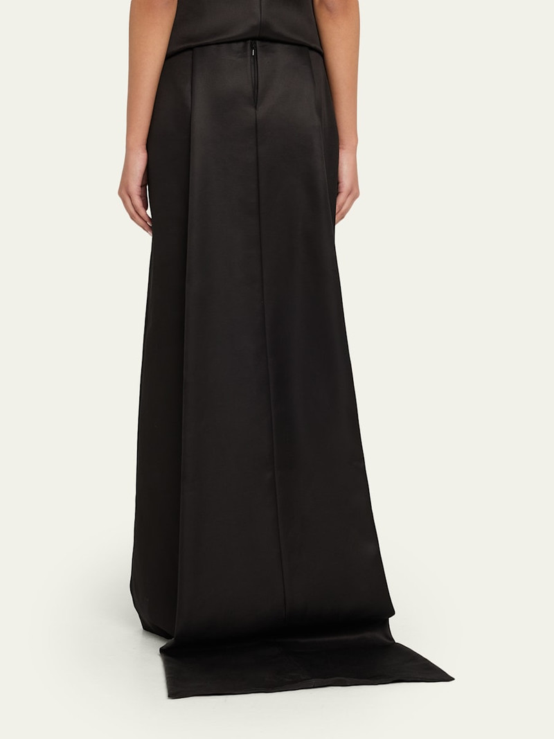 Monroe Wool-Silk Train Maxi Skirt 3