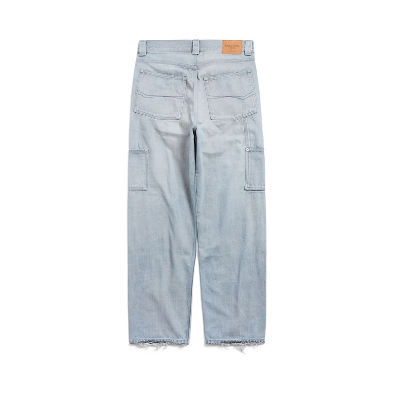BALENCIAGA Women's Ripped Off Loose Fit Pants in Light Blue outlook