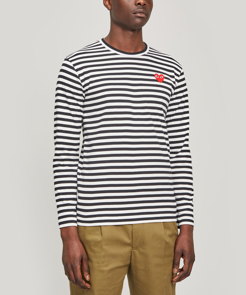 Long Sleeve Stripe Cotton T-Shirt - 1