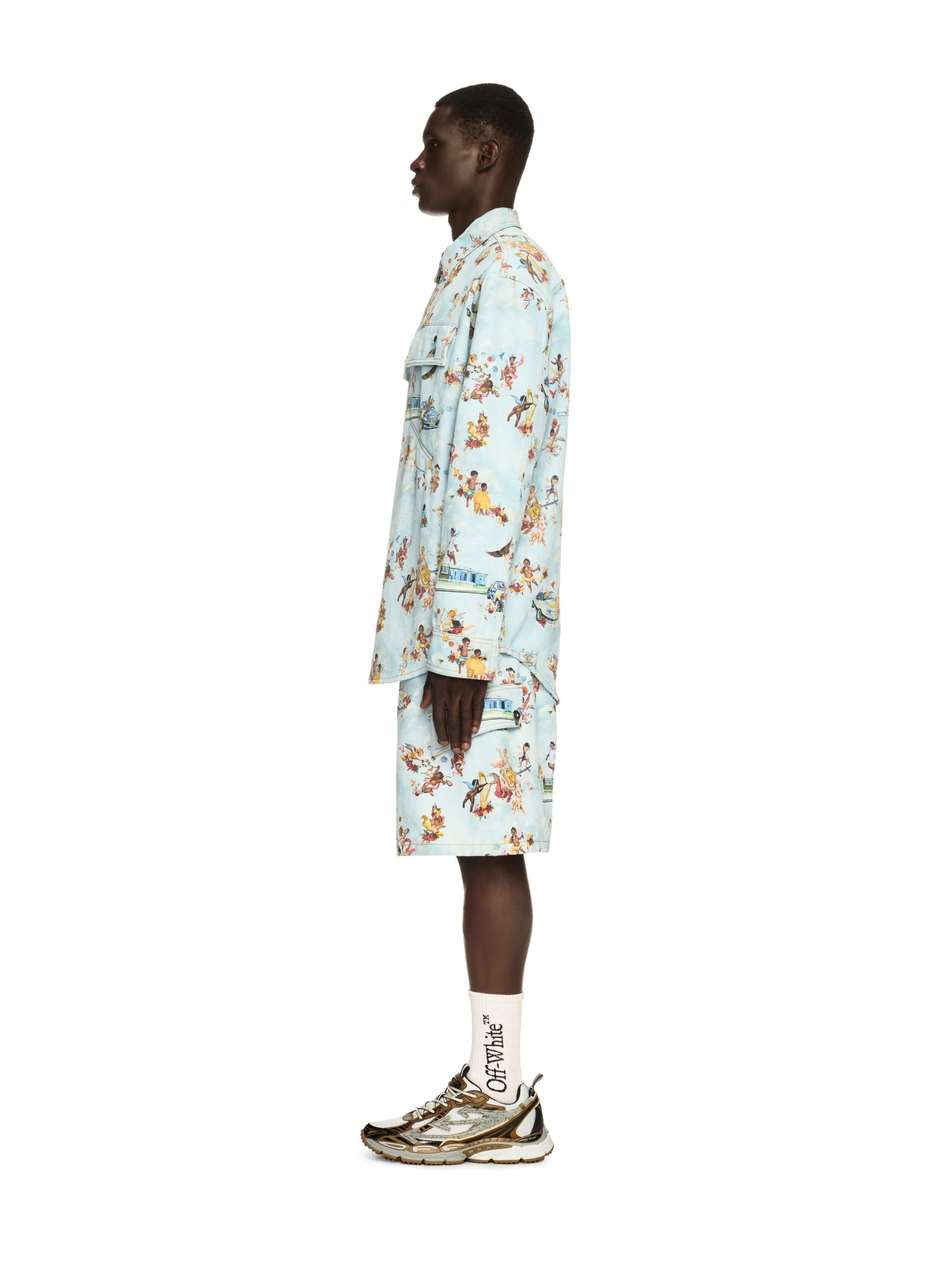 Light Blue/multicolor Fresco Cargo Shorts - 3