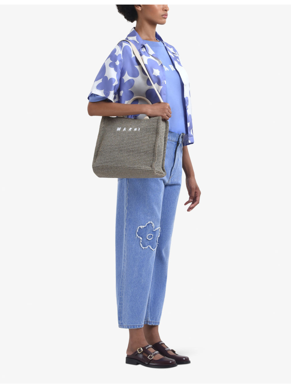 Floral-embroidered straight-leg mid-rise jeans - 2