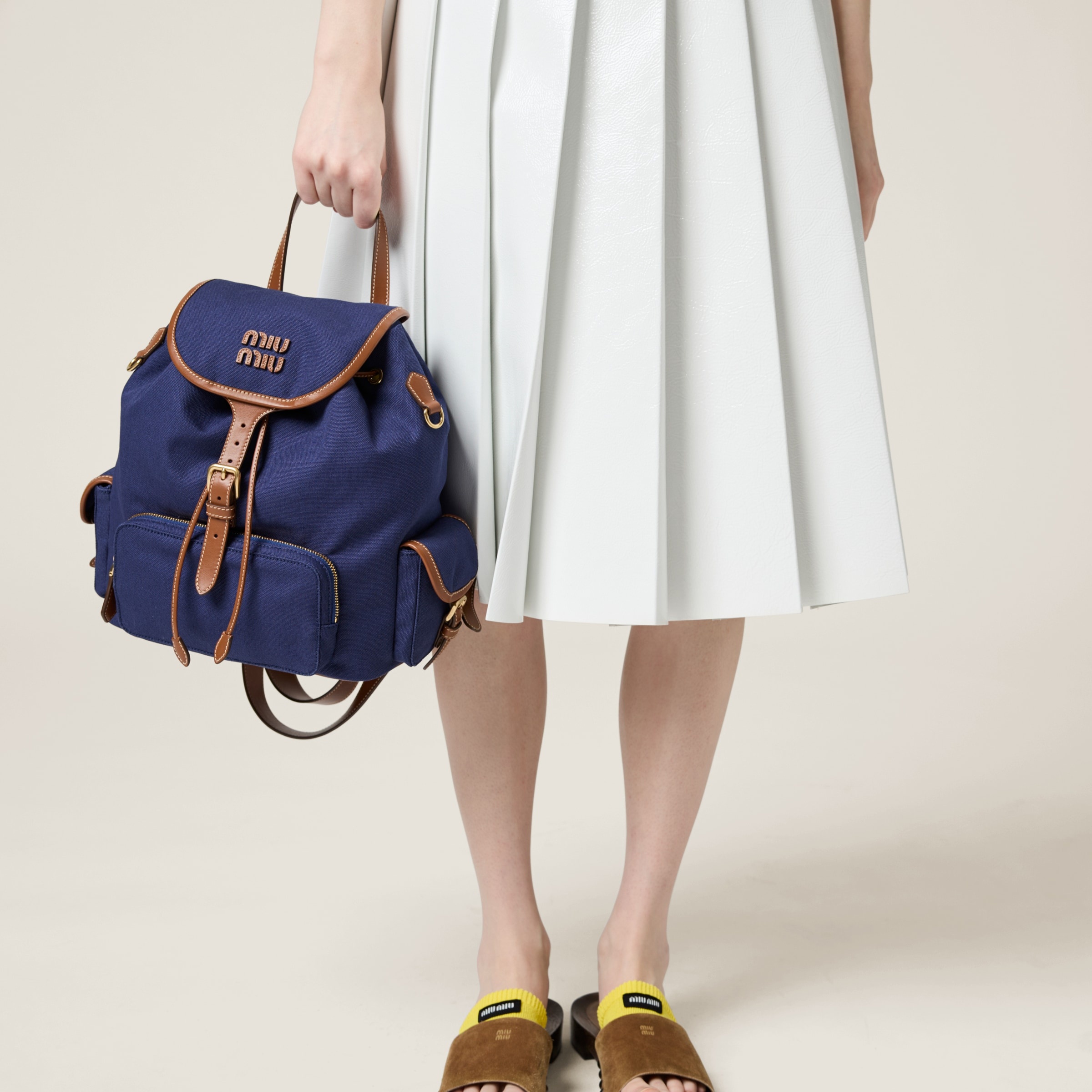 Canvas and leather backpack - 8