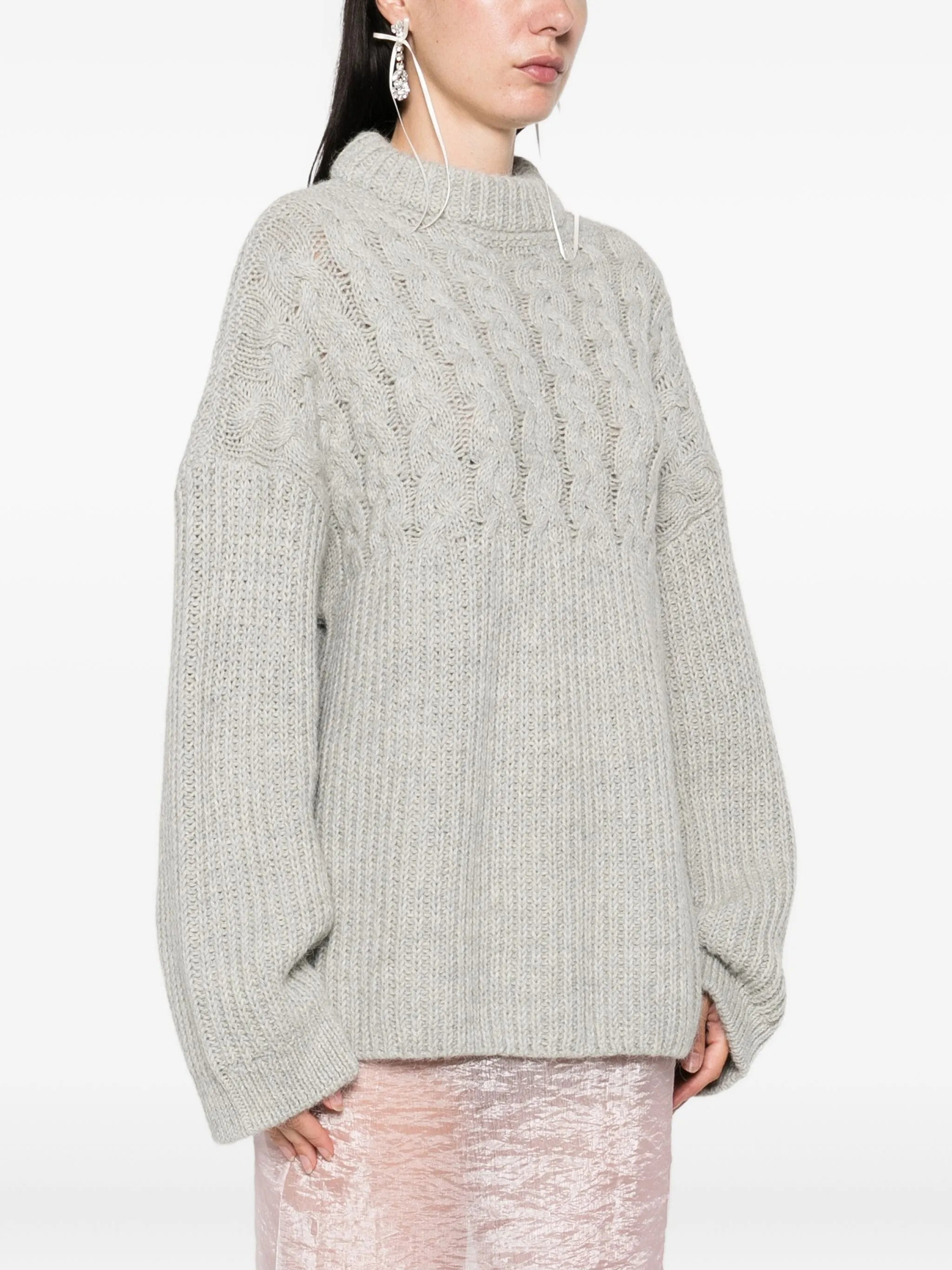 Cecilie Bahnsen Cable-knit Crew-neck Sweater - 3