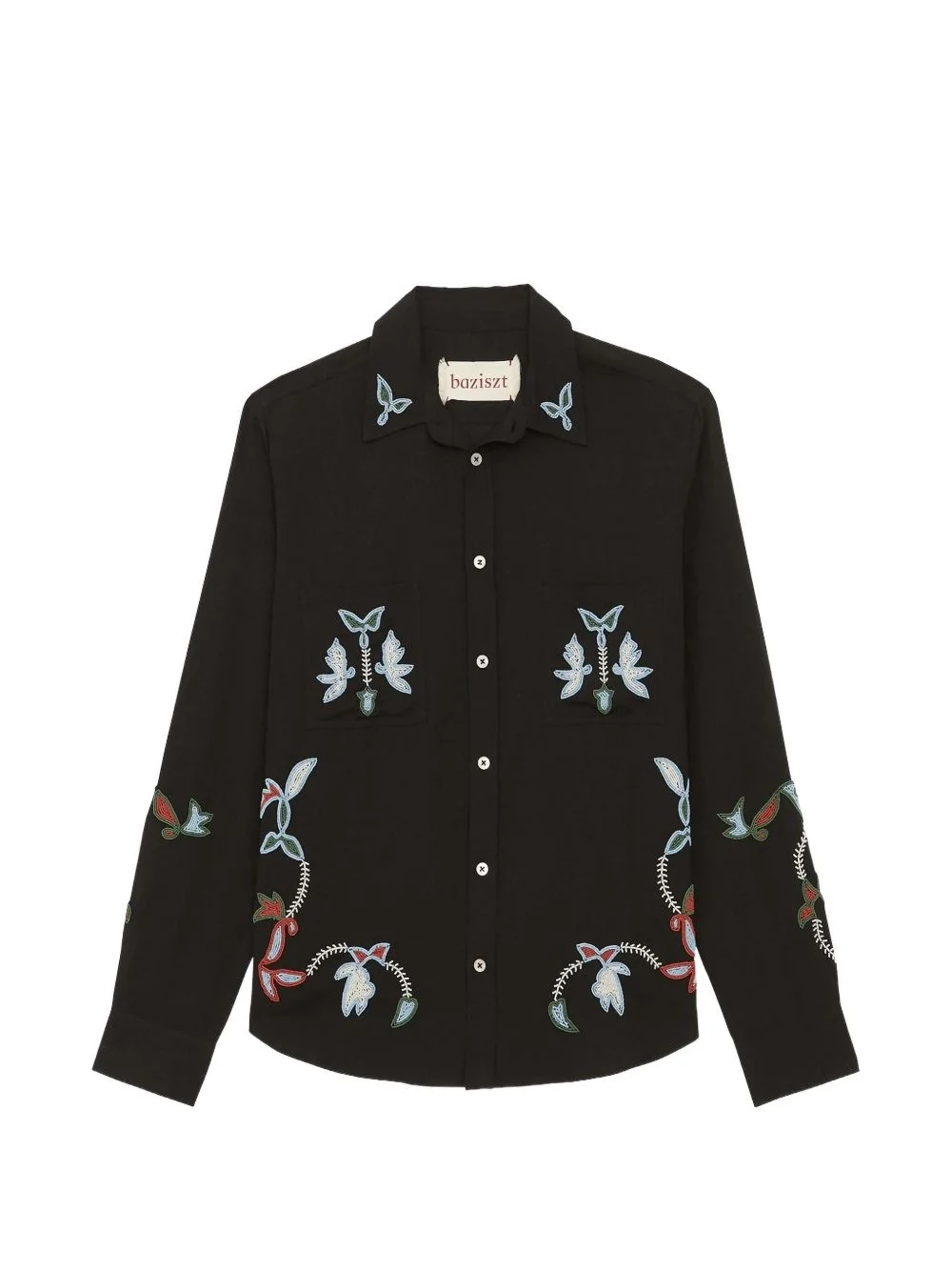embroidered floral shirt - 1