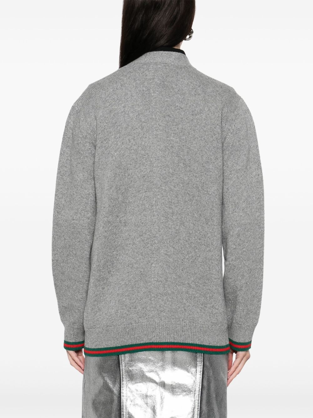 Web-stripe cardigan - 4