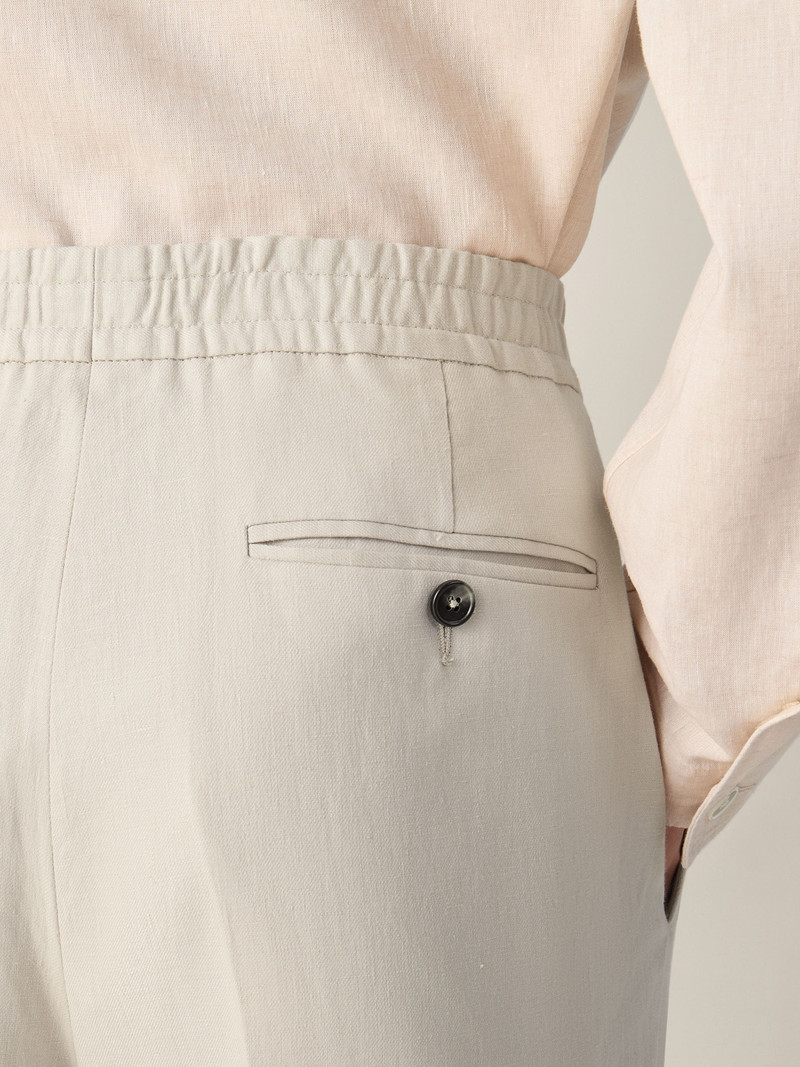 ZEGNA IVORY OASI LINO PANTS outlook