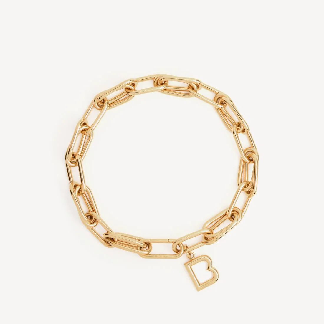 Women's B Link Necklace in Shiny Gold - 1