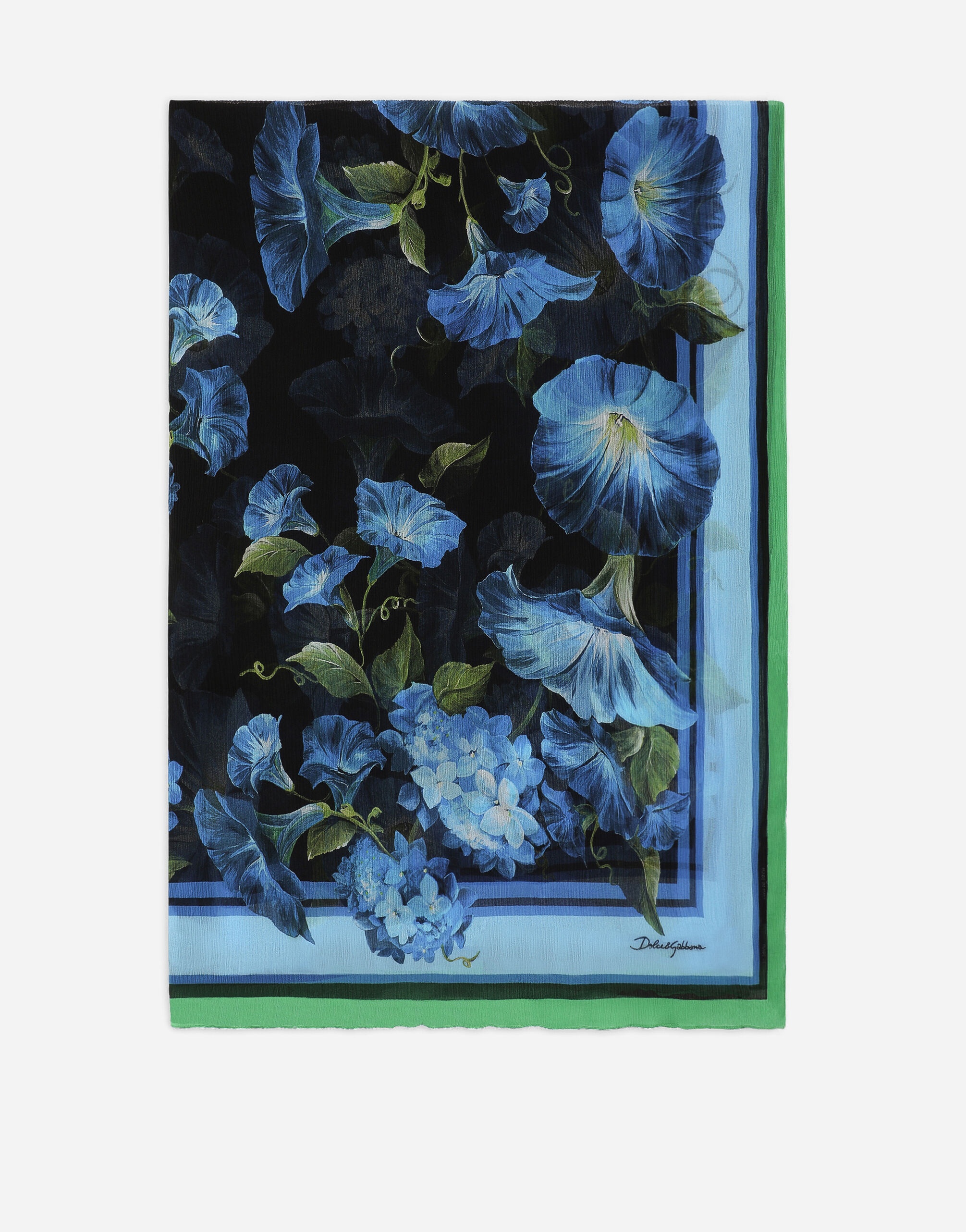 Bluebell-print silk scarf (120 x 200) - 1