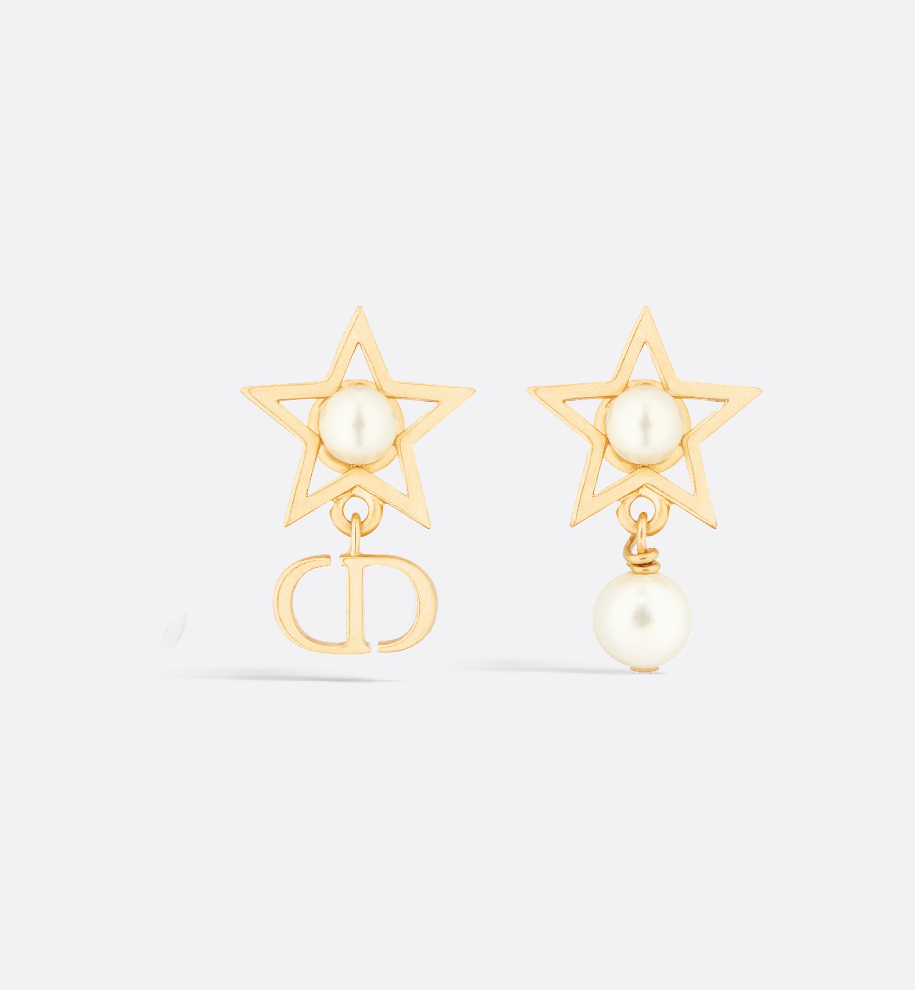 ピアス Dior Petit Cd Lucky Charms Earrings Petit CD Lucky Charms Earrings Gold-Finish Metal and White