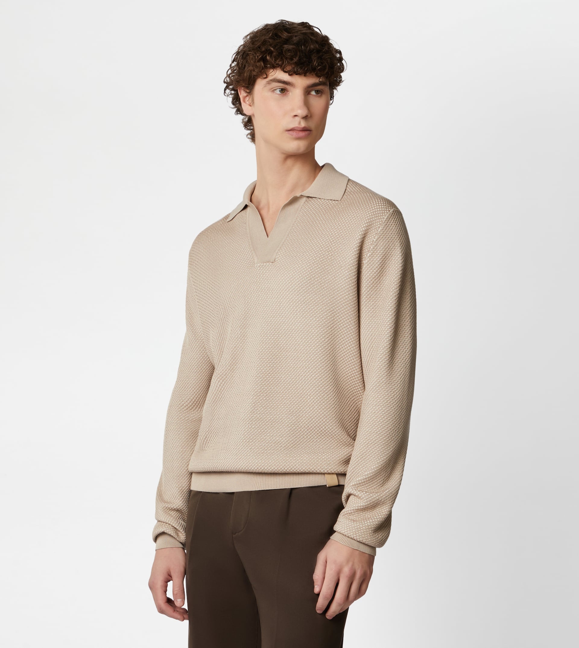POLO SHIRT IN KNIT - BEIGE - 6