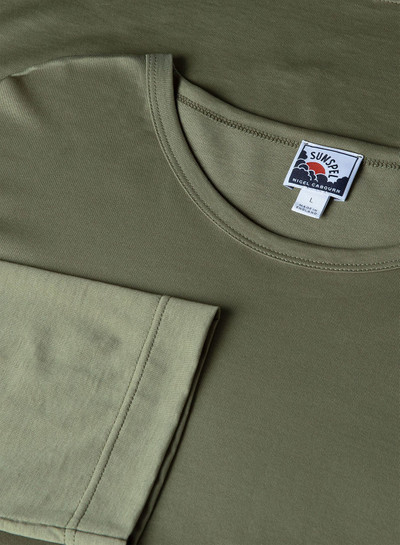 Nigel Cabourn Nigel Cabourn x Sunspel Long Sleeve Pocket T-Shirt in Army Green outlook