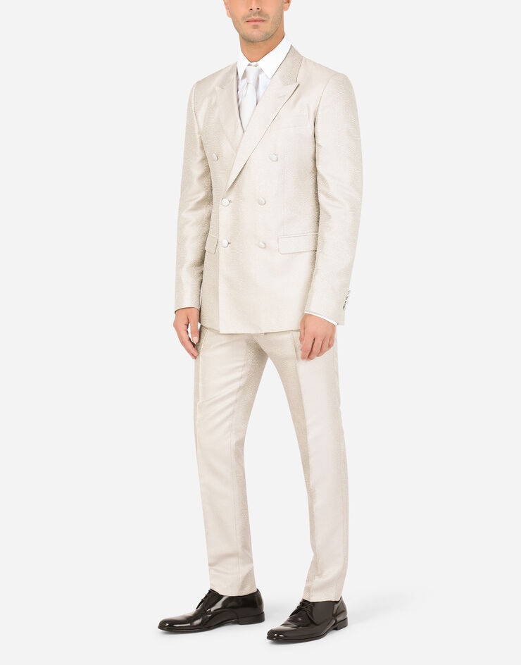 Double-breasted silk jacquard Martini-fit suit - 9