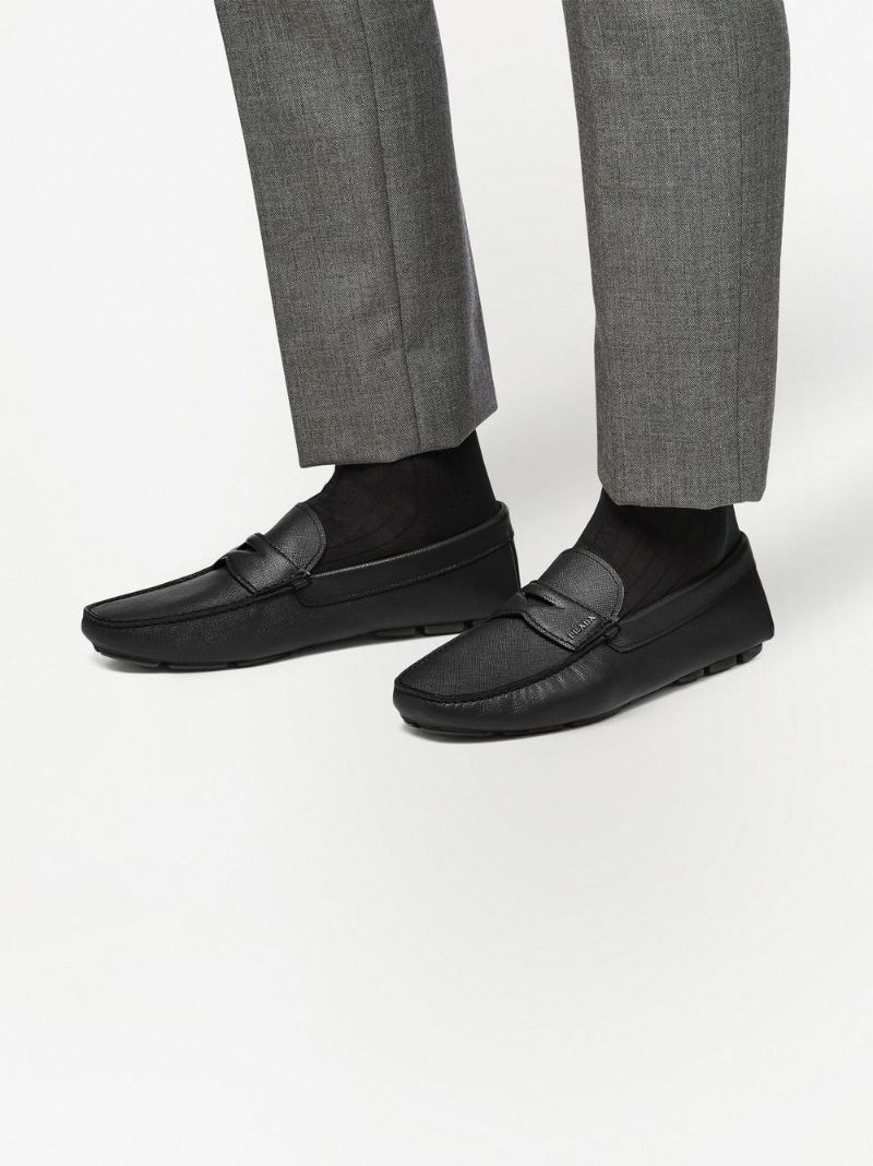 leather slip-on loafers - 5