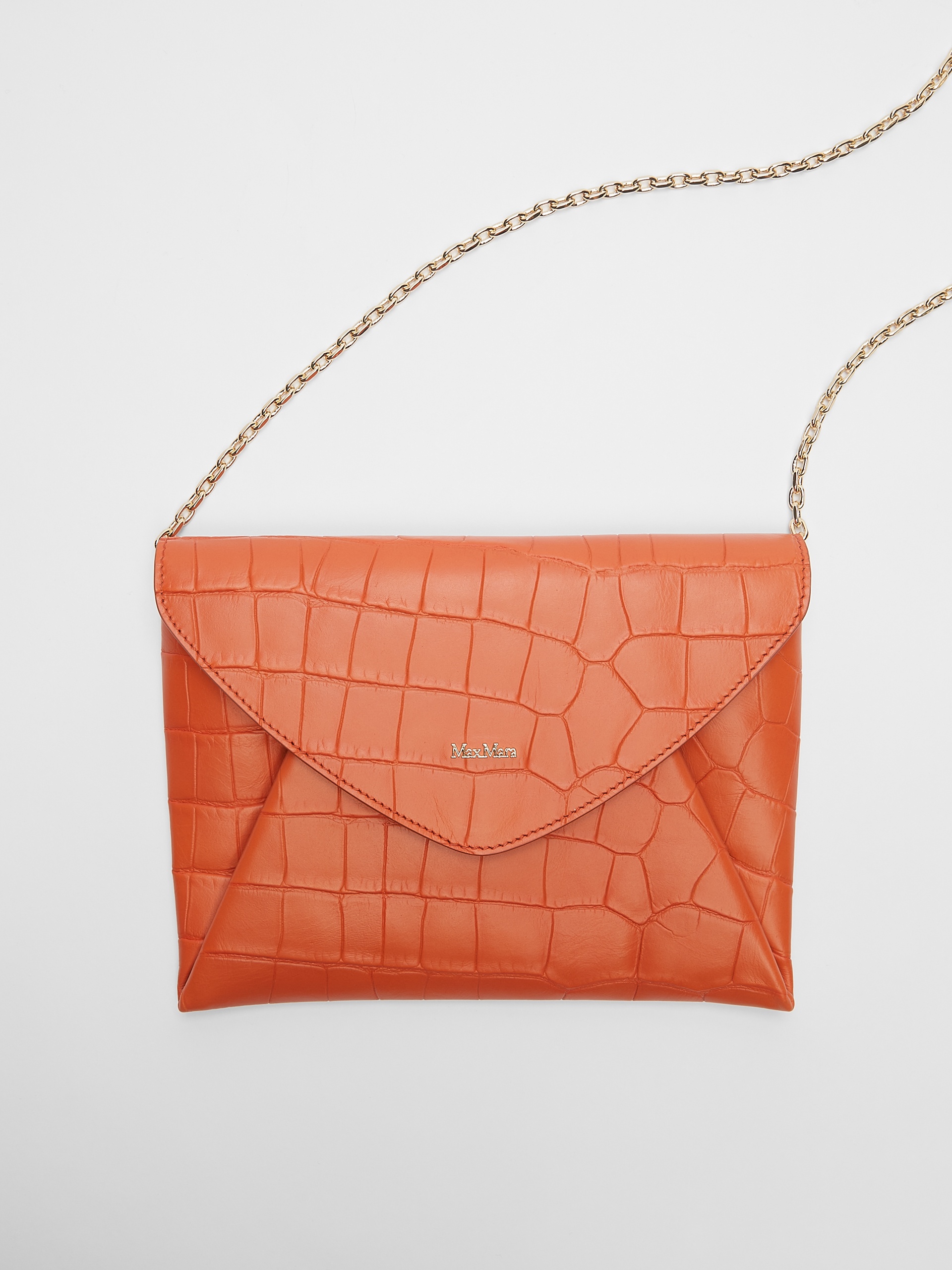 ENVELOP Crocodile-print leather clutch - 5