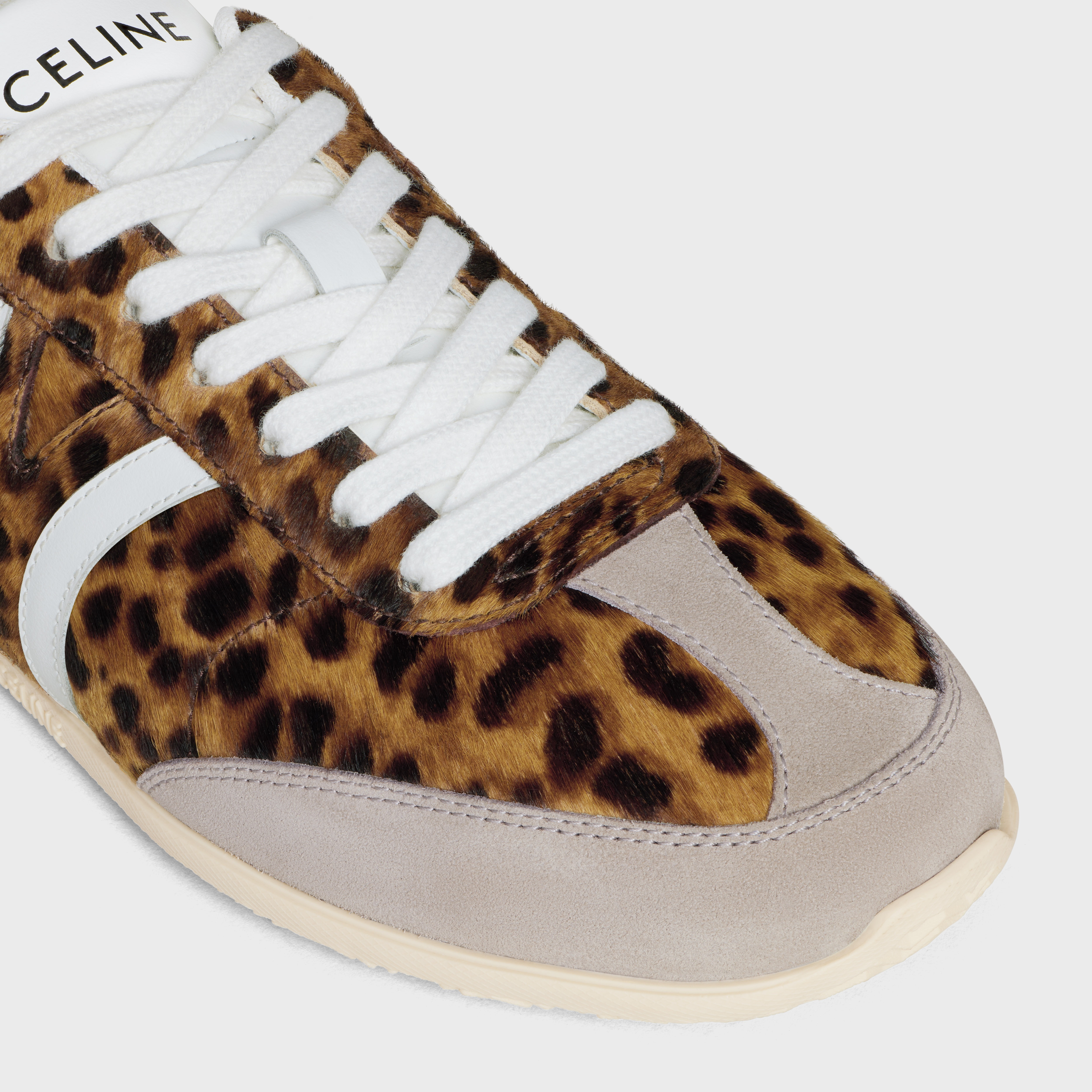 CELINE JOGGER LOW LACE-UP SNEAKER IN Leopard printed hairy calfskin and calfskin - 4