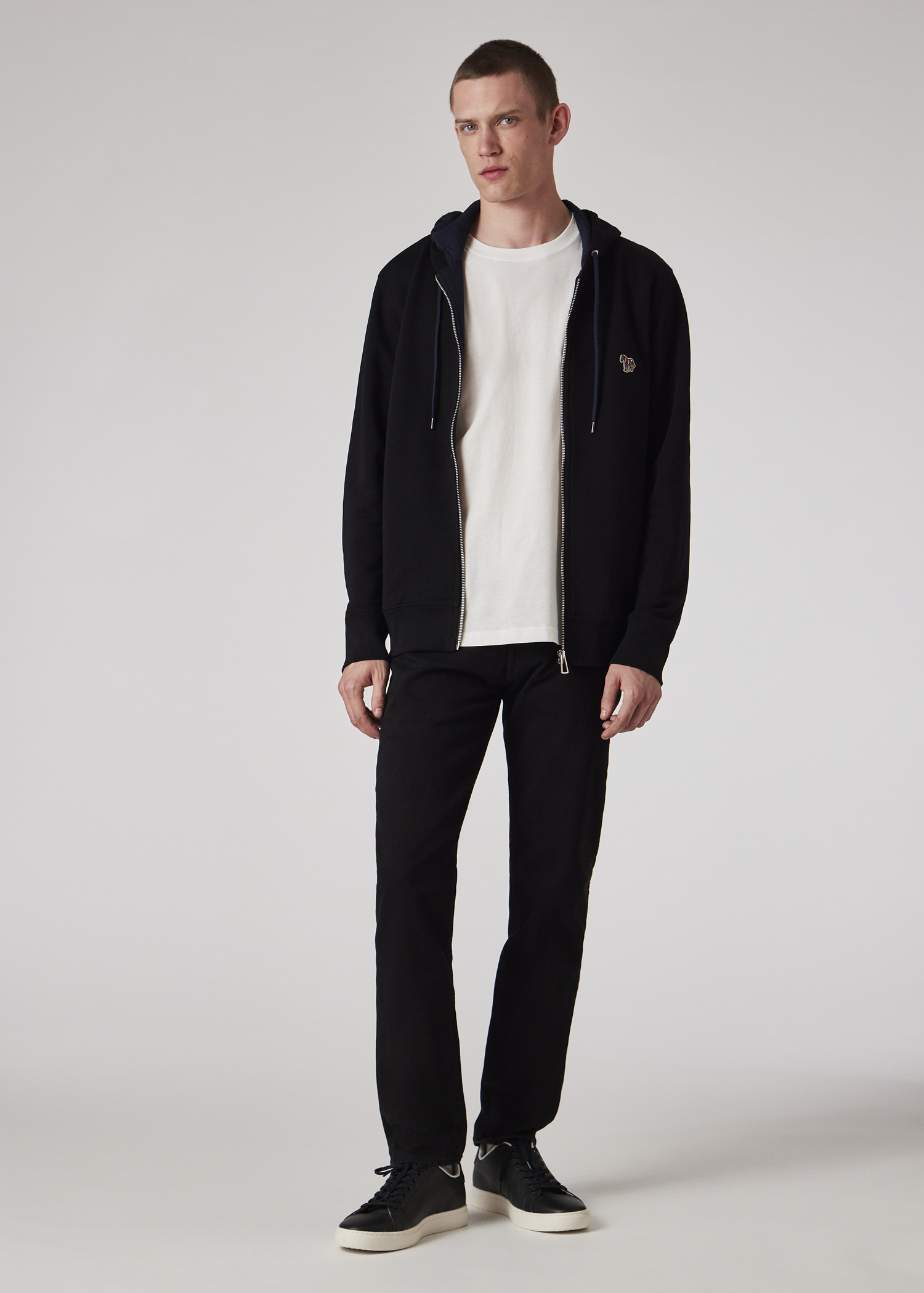Zip-Front Zebra Logo Hoodie - 5