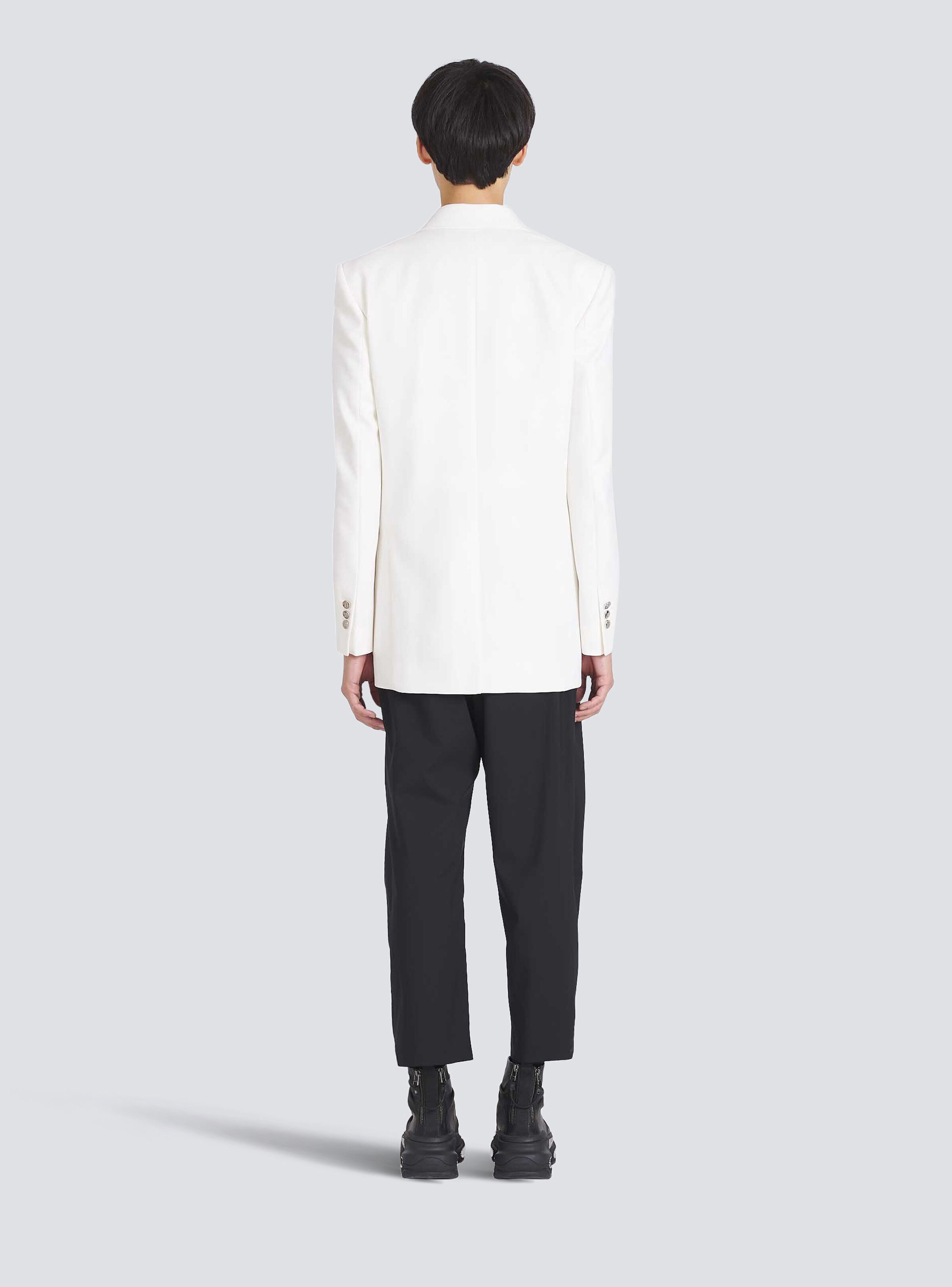 Twill blazer with double-breasted silver-tone buttoned fastening - 4