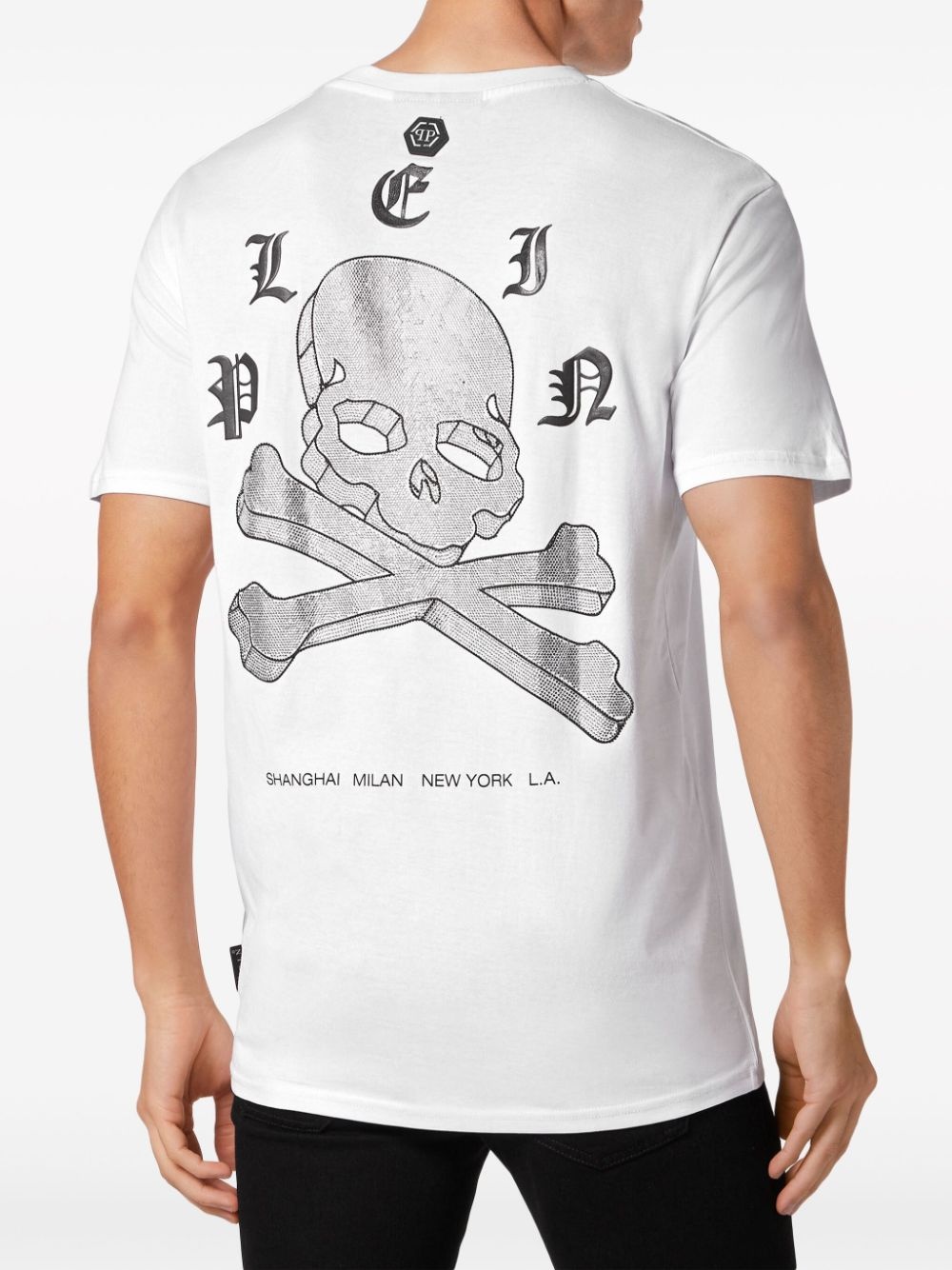 skull logo cotton T-shirt - 4