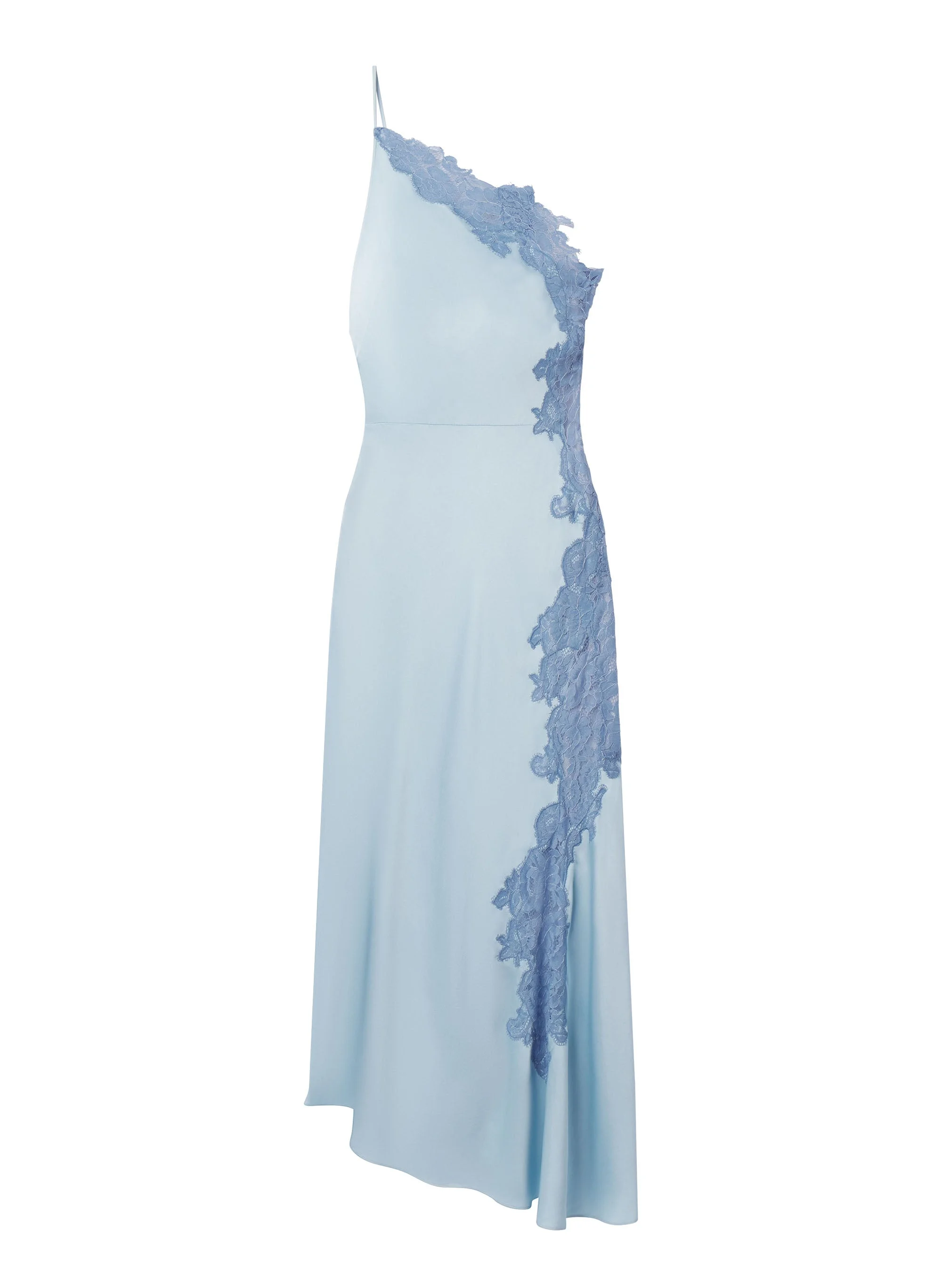 Lou Satin and Lace Midi Dress - 1