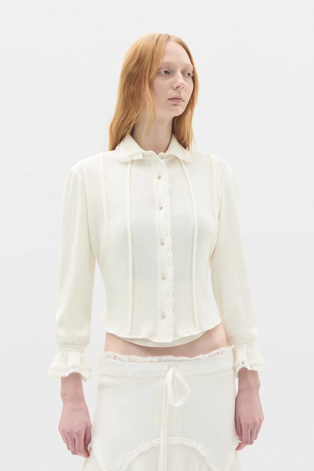 Isaka Cropped Shirt With Lace Details - 1