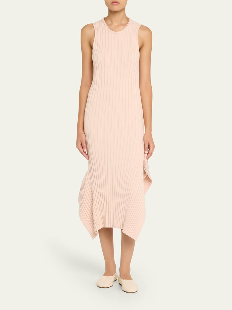 Stella McCartney Asymmetric Hem Rib Knit Midi Dress outlook