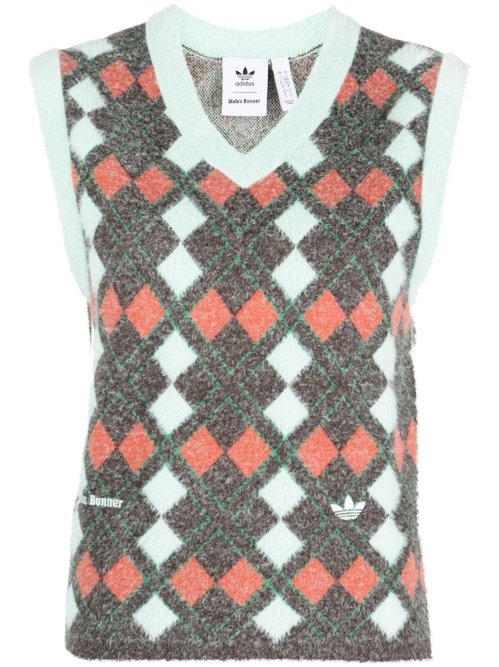 x Wales Bonner argyle knitted vest - 1