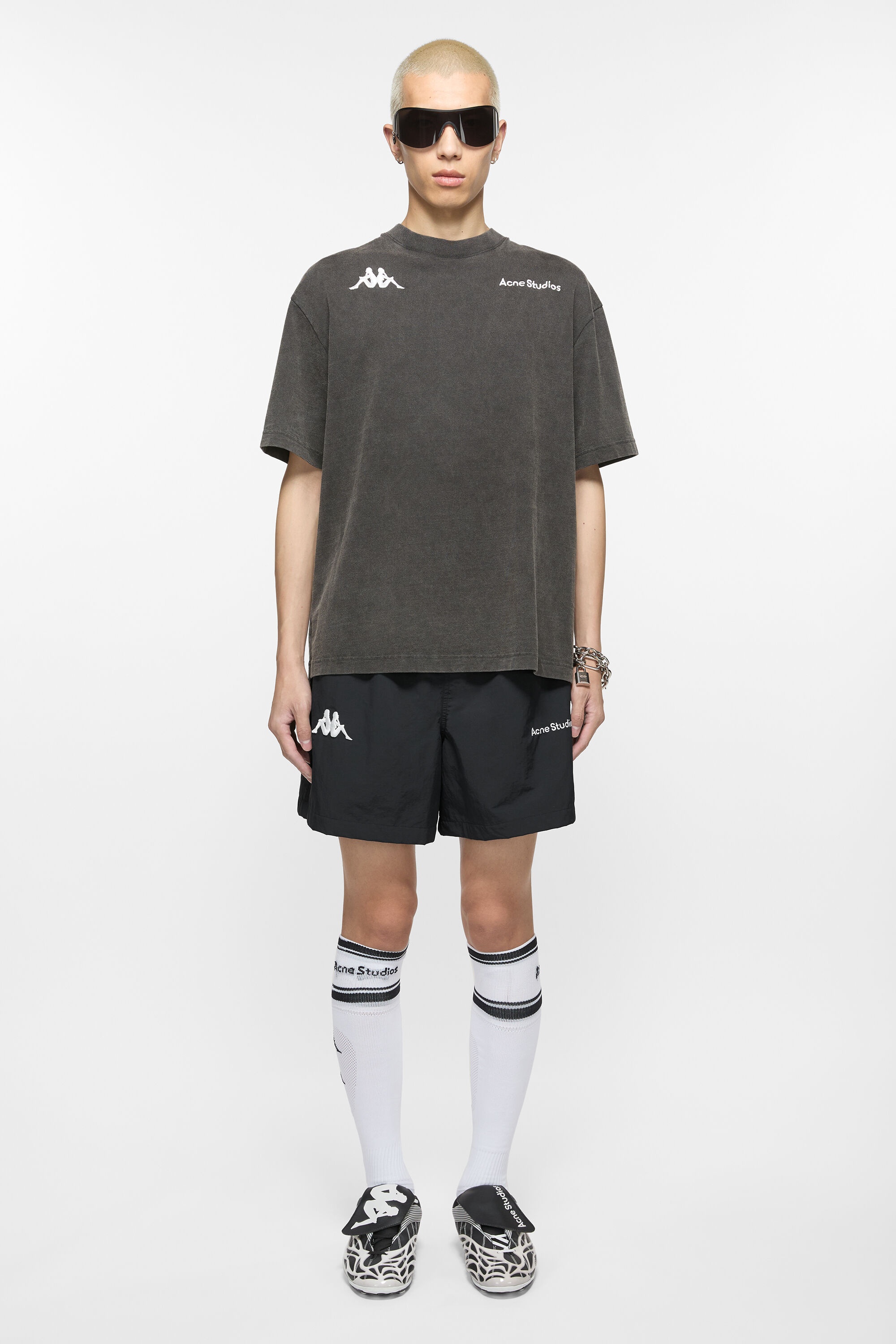 Relaxed fit shorts - Acne Studios x Kappa - Black - 2