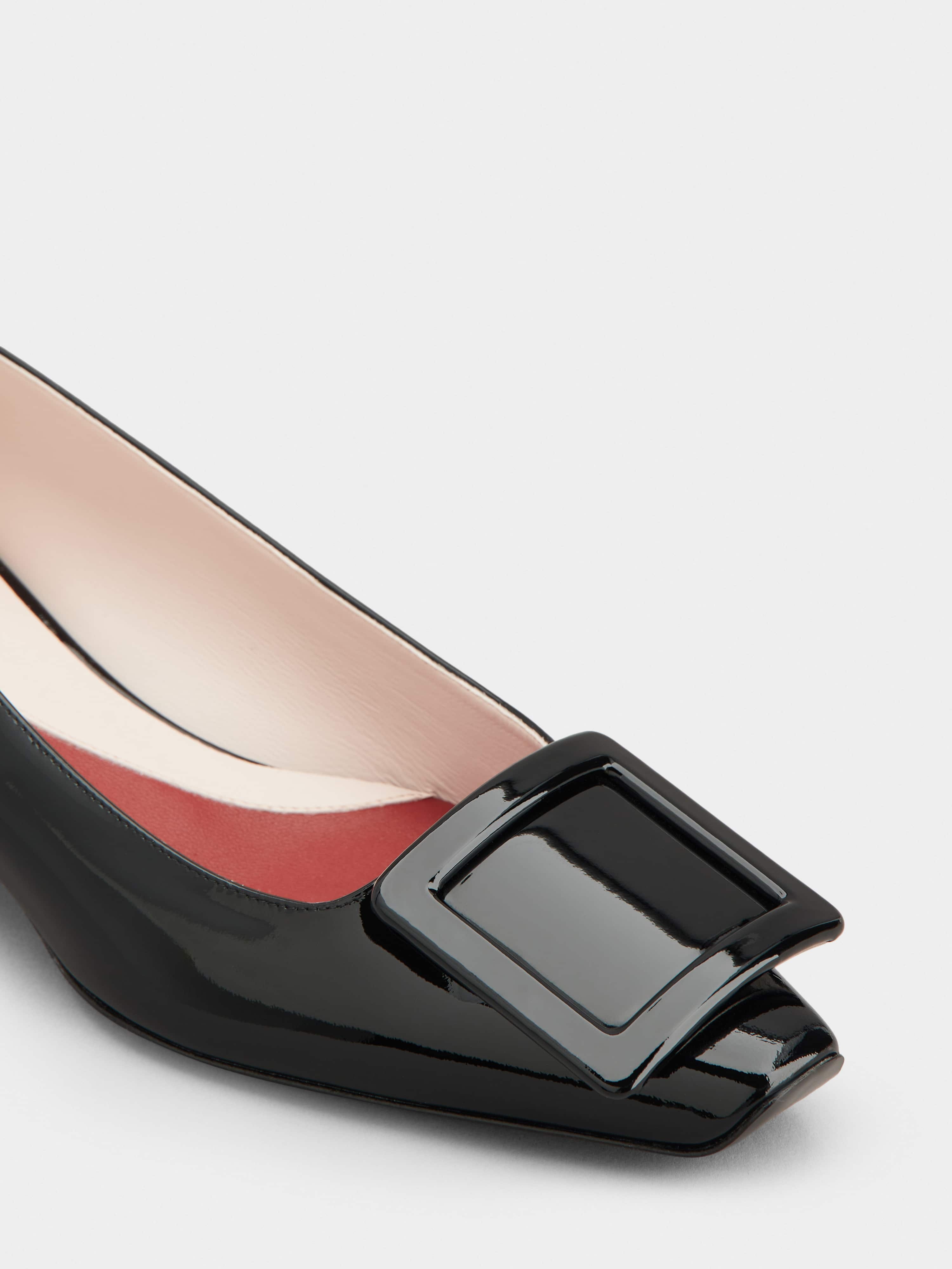 Strass Heel Covered Buckle Ballerinas in Patent Leather - 3