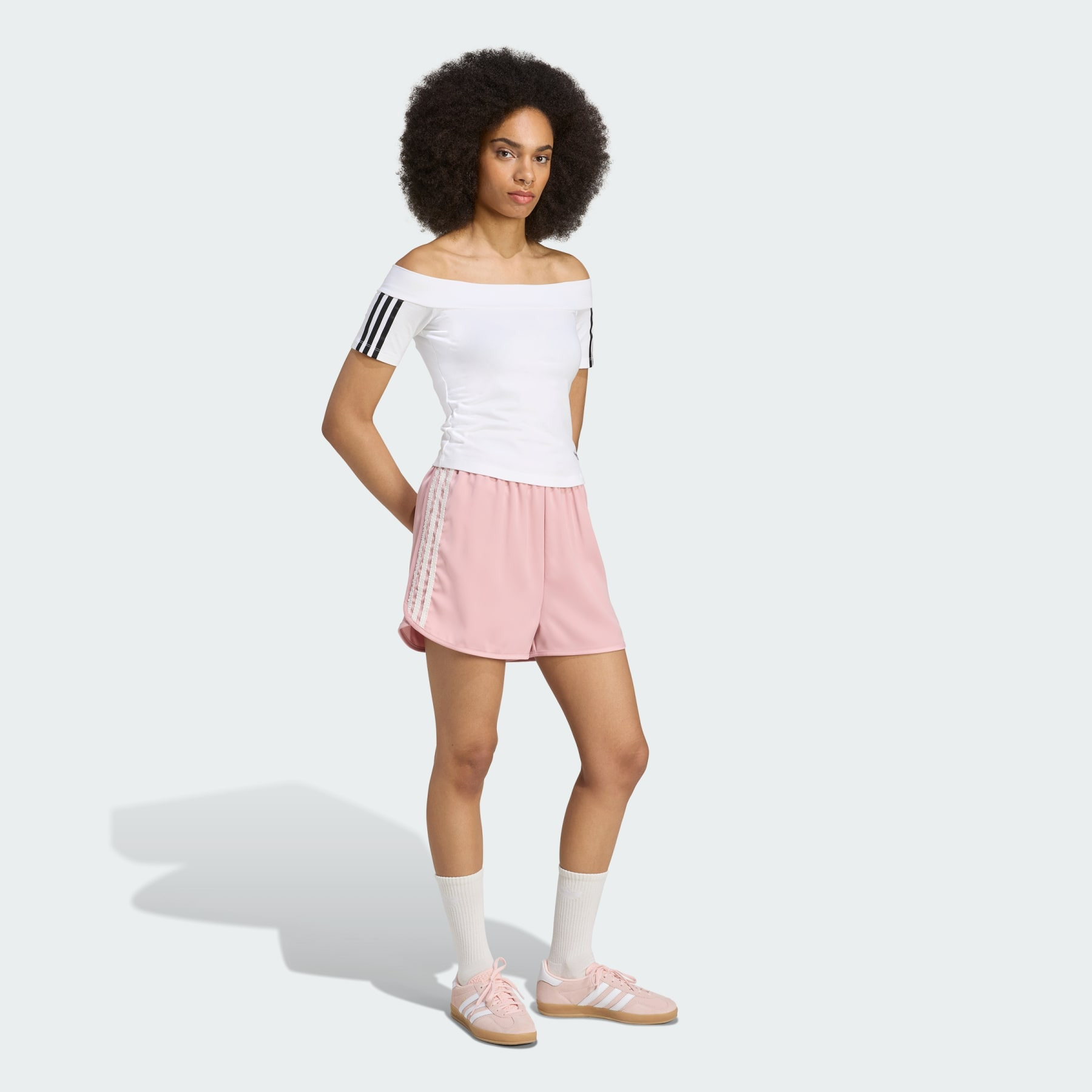 adidas Originals Satin Shorts Ruffle 3-Stripes - 4
