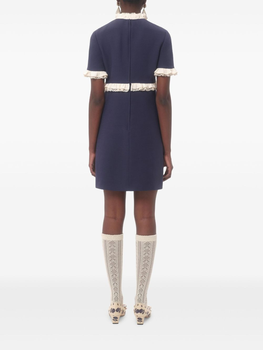 lace-trim mini dress - 4