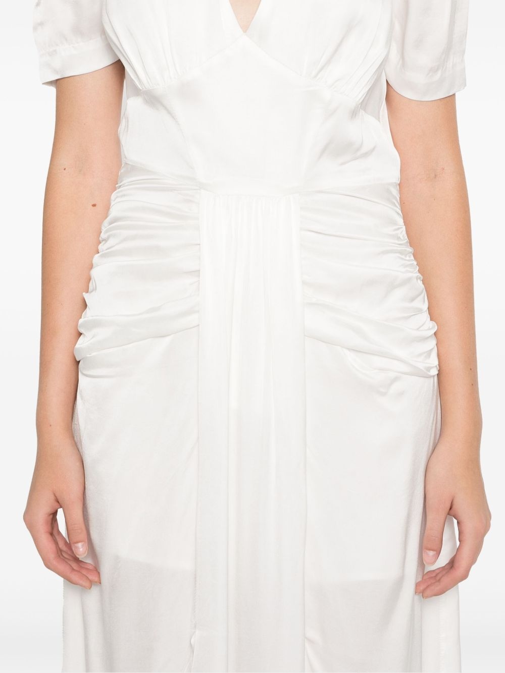 satin V-neck midi dress - 5