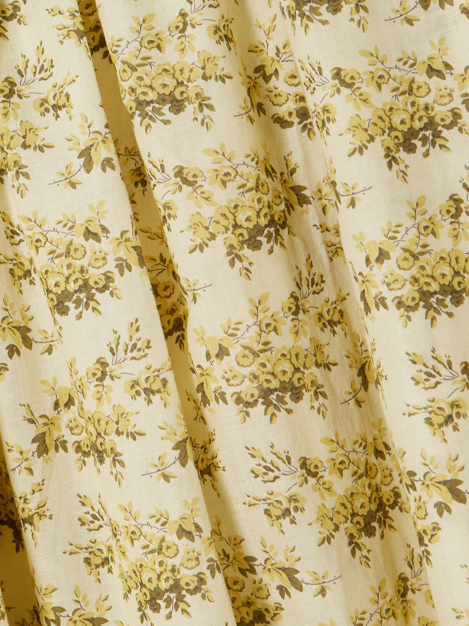 Marcie tiered pleated floral-print organic cotton-voile midi skirt Yellow - 4