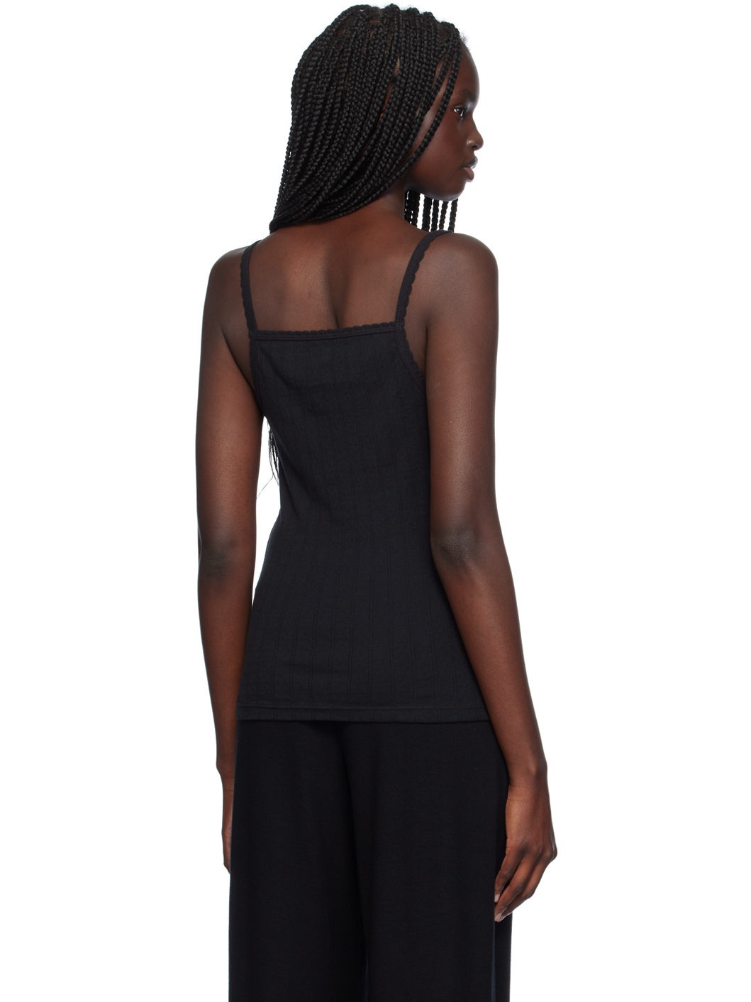 Black Spaghetti Strap Tank Top - 3